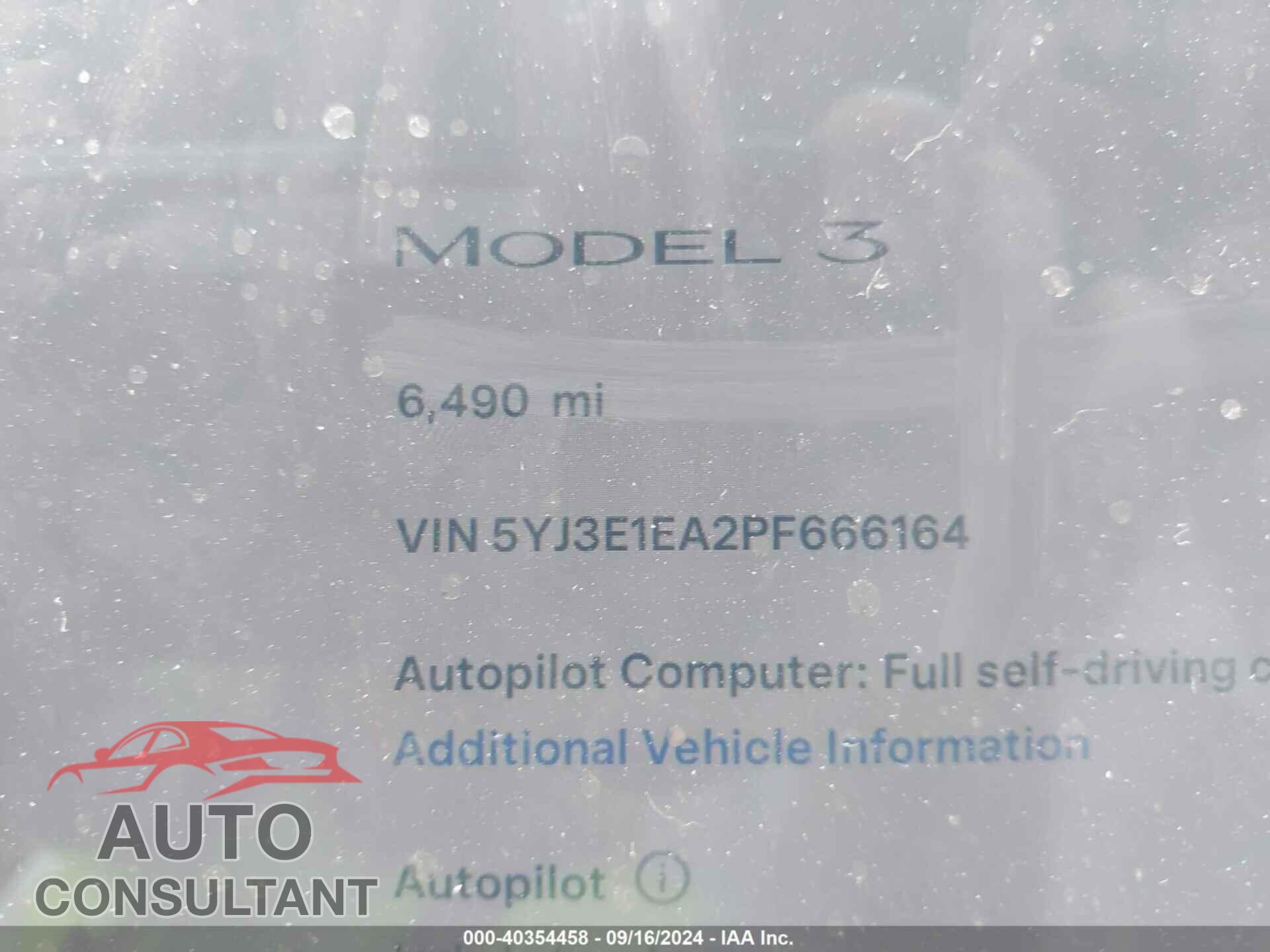 TESLA MODEL 3 2023 - 5YJ3E1EA2PF666164