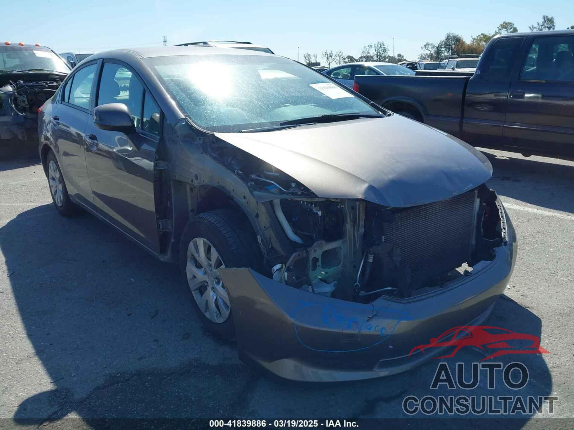 HONDA CIVIC 2012 - 19XFB2F57CE370649