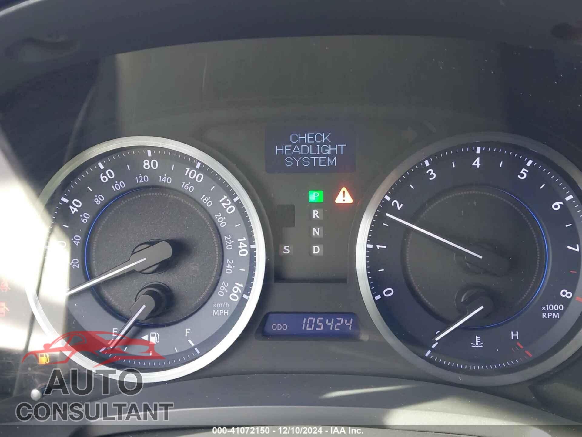 LEXUS IS 250 2012 - JTHBF5C27C5180441