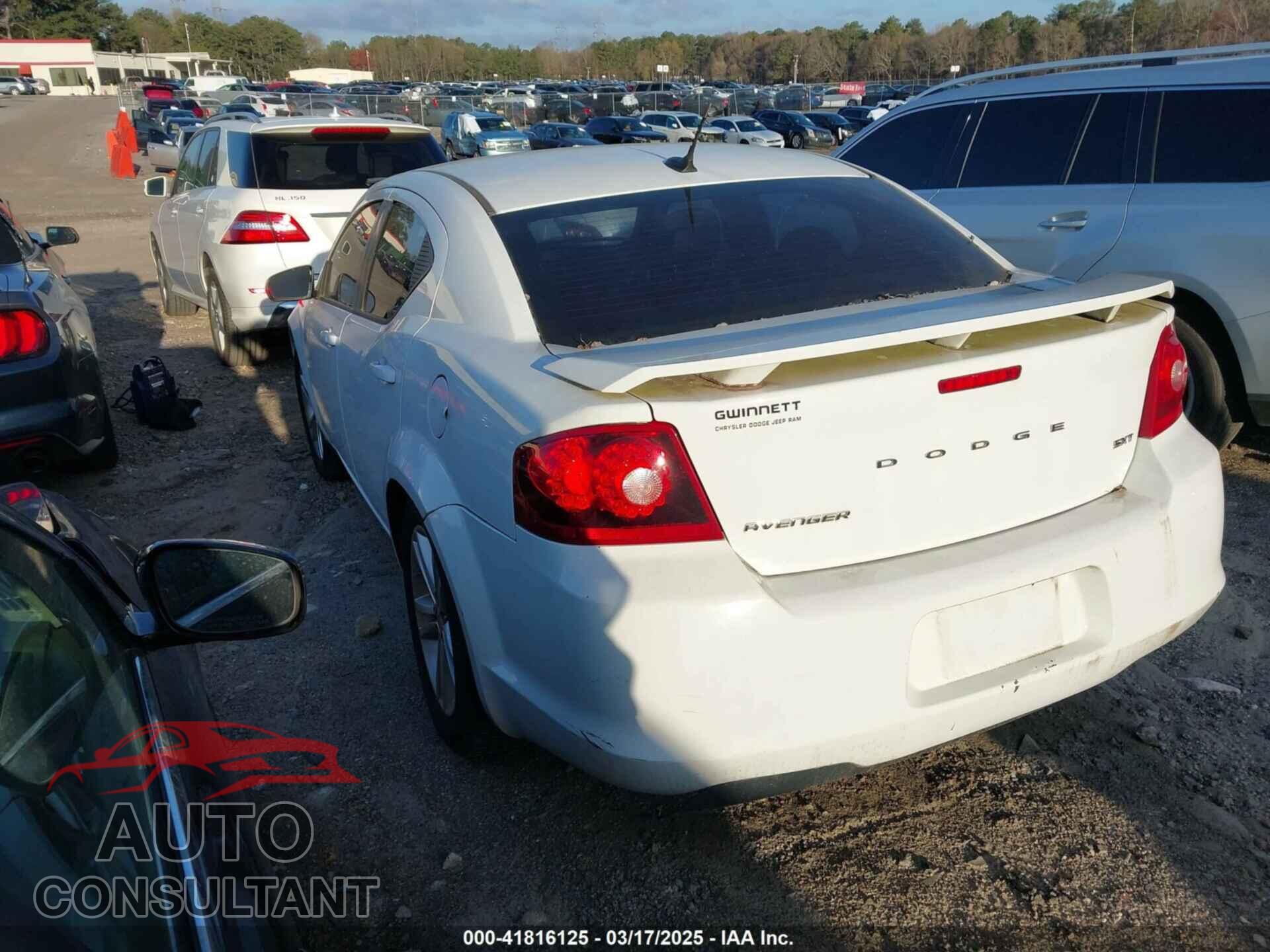 DODGE AVENGER 2013 - 1C3CDZCB0DN519663