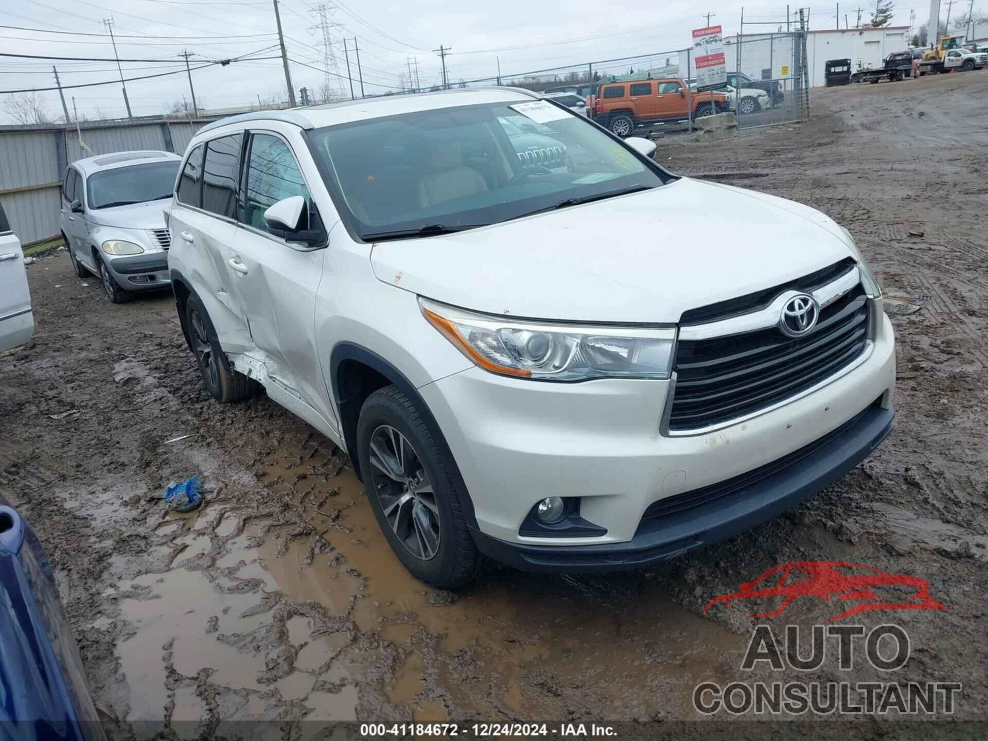 TOYOTA HIGHLANDER 2016 - 5TDJKRFHXGS346032