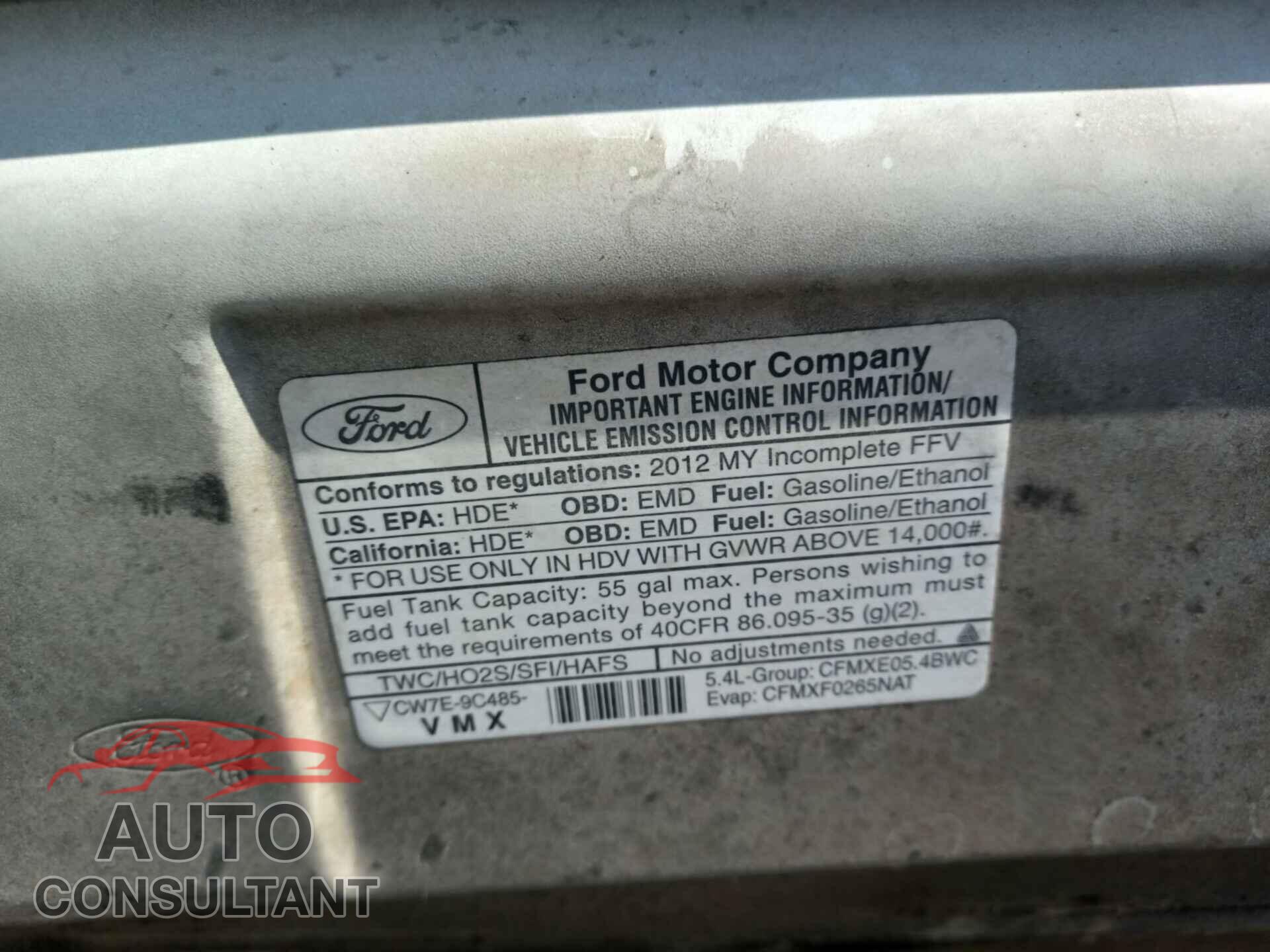 FORD E-450 CUTAWAY 2012 - 1FDXE4FL9CDB19277