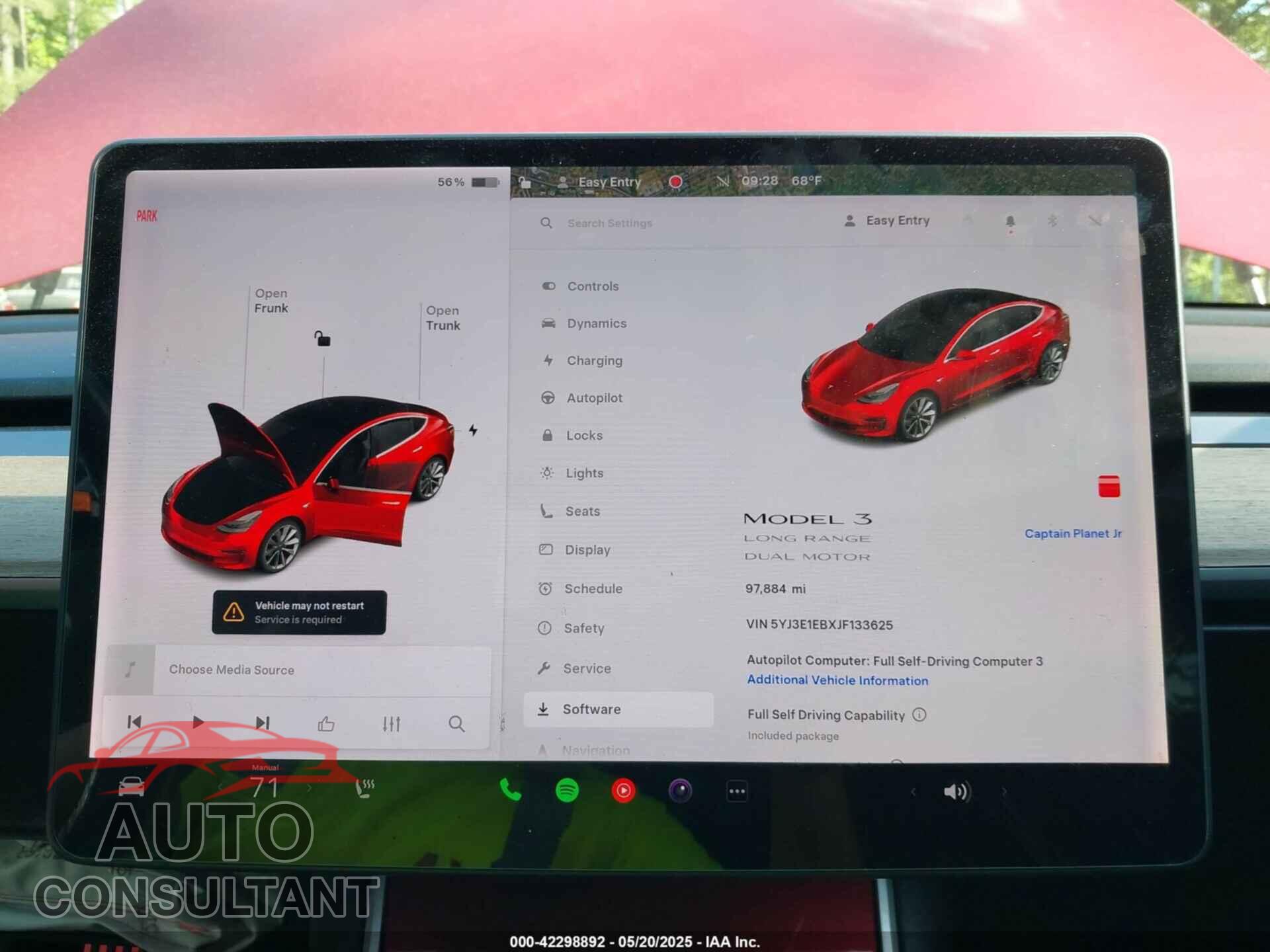 TESLA MODEL 3 2018 - 5YJ3E1EBXJF133625