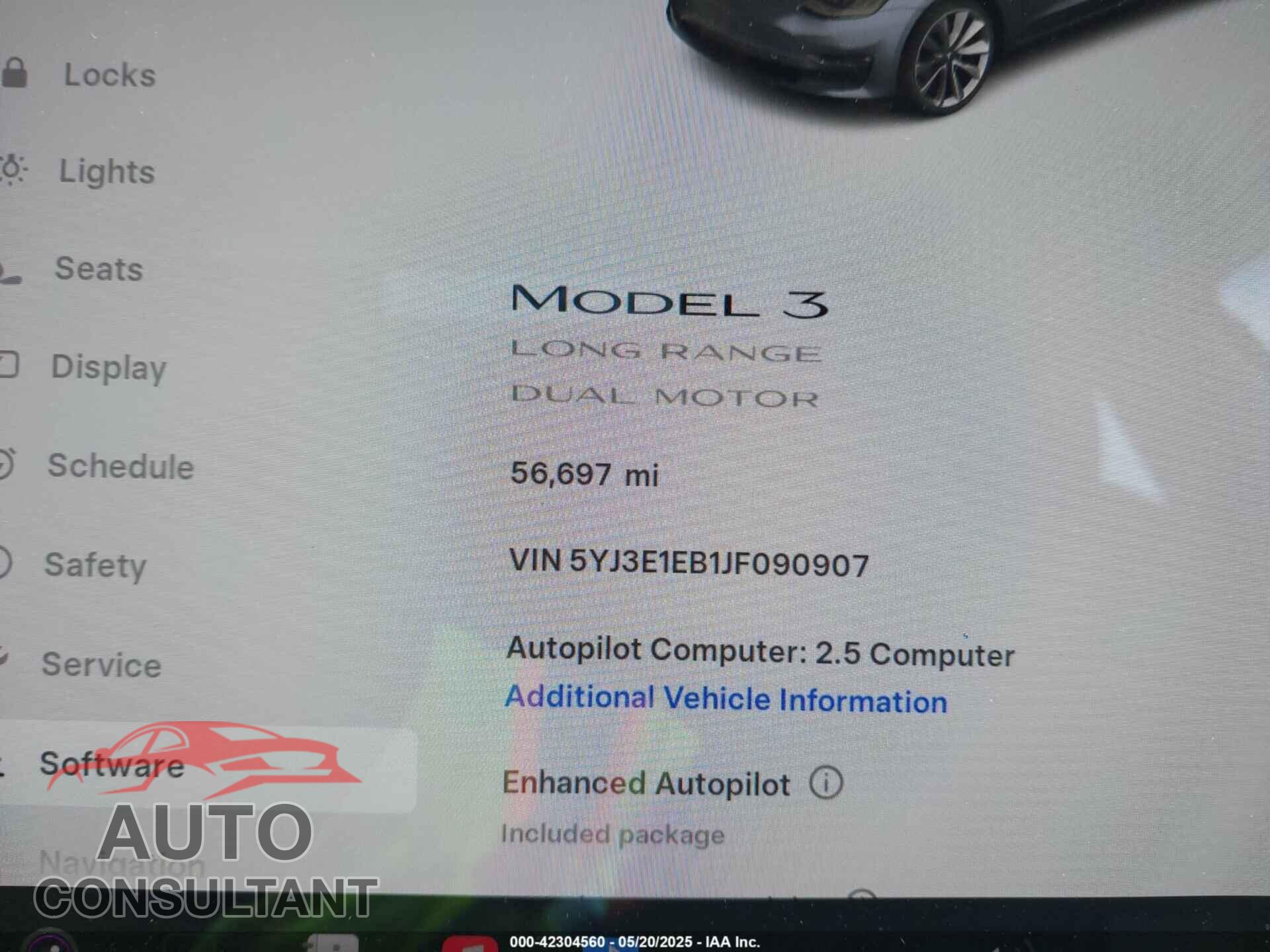 TESLA MODEL 3 2018 - 5YJ3E1EB1JF090907