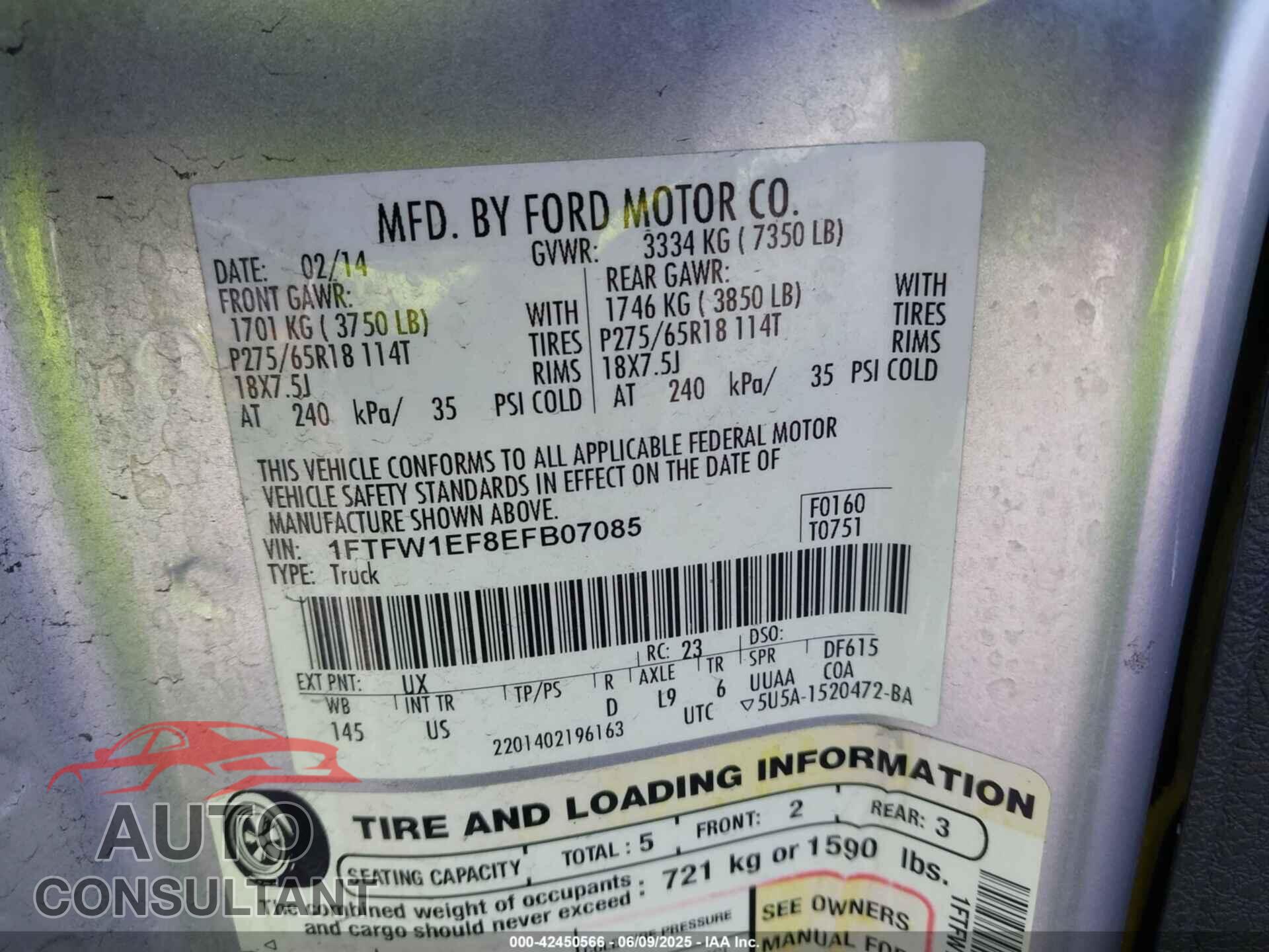 FORD F-150 2014 - 1FTFW1EF8EFB07085