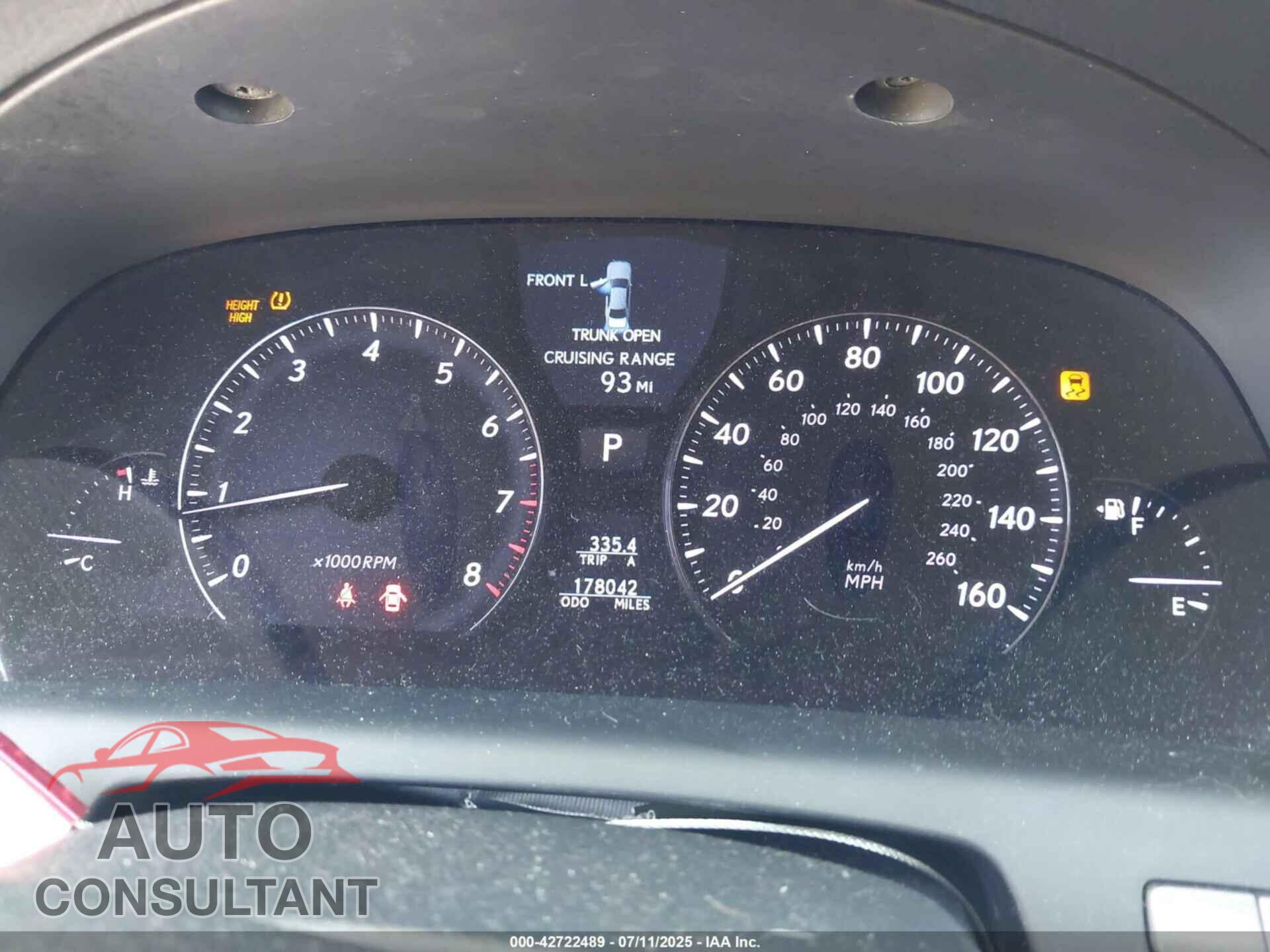 LEXUS LS 460 2011 - JTHBL5EF4B5105882