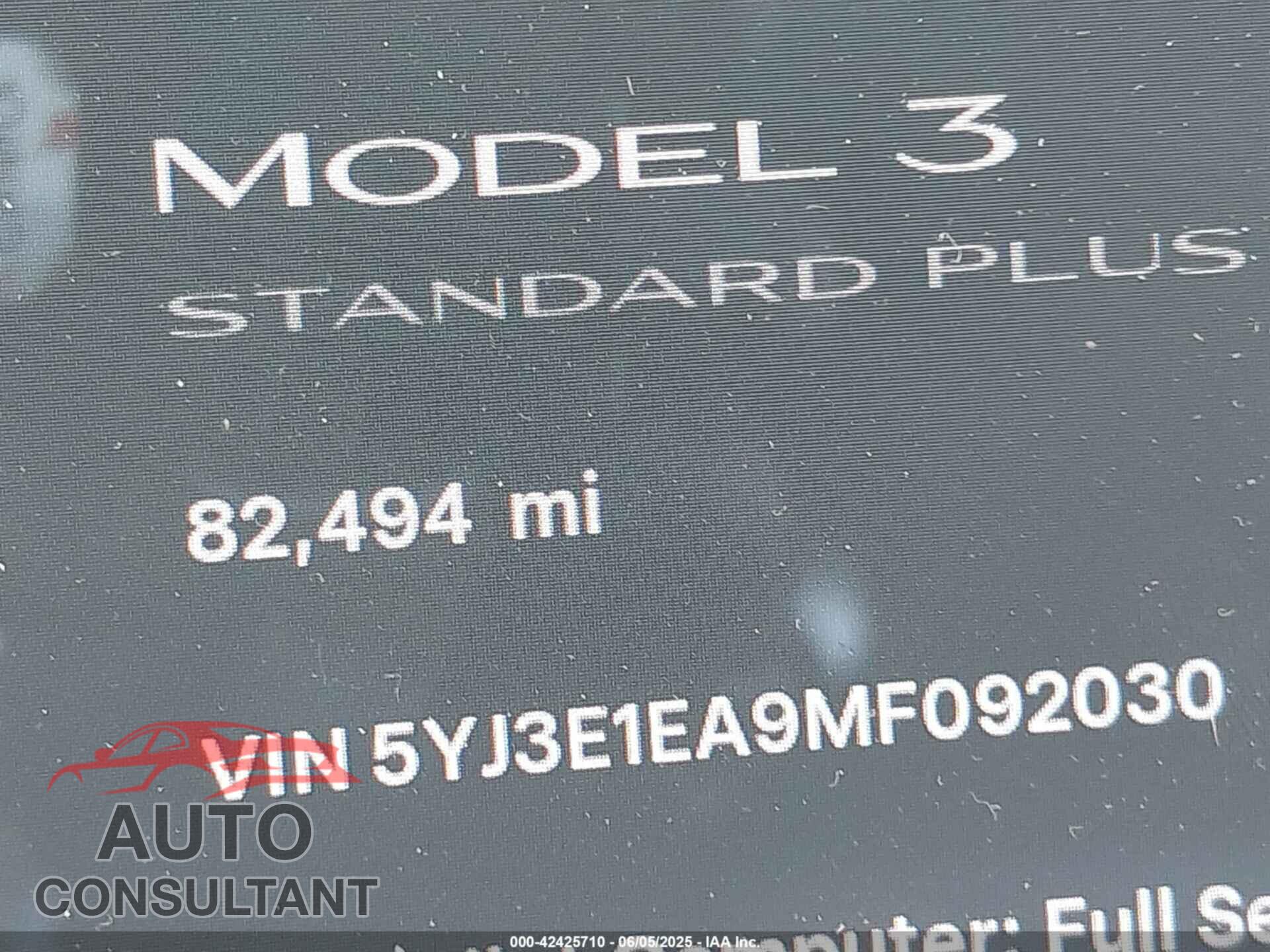 TESLA MODEL 3 2021 - 5YJ3E1EA9MF092030