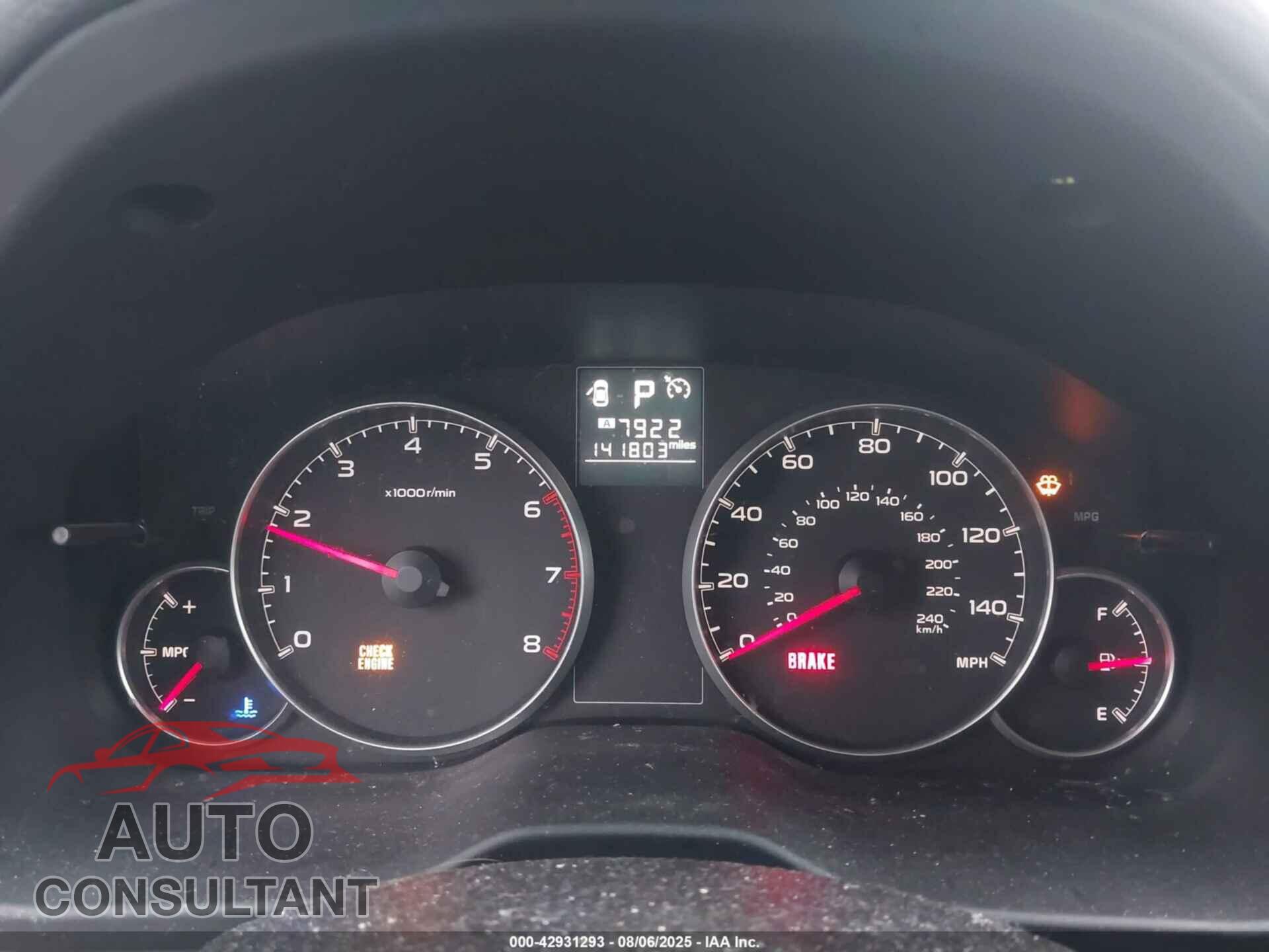 SUBARU OUTBACK 2014 - 4S4BRBCC3E3252455