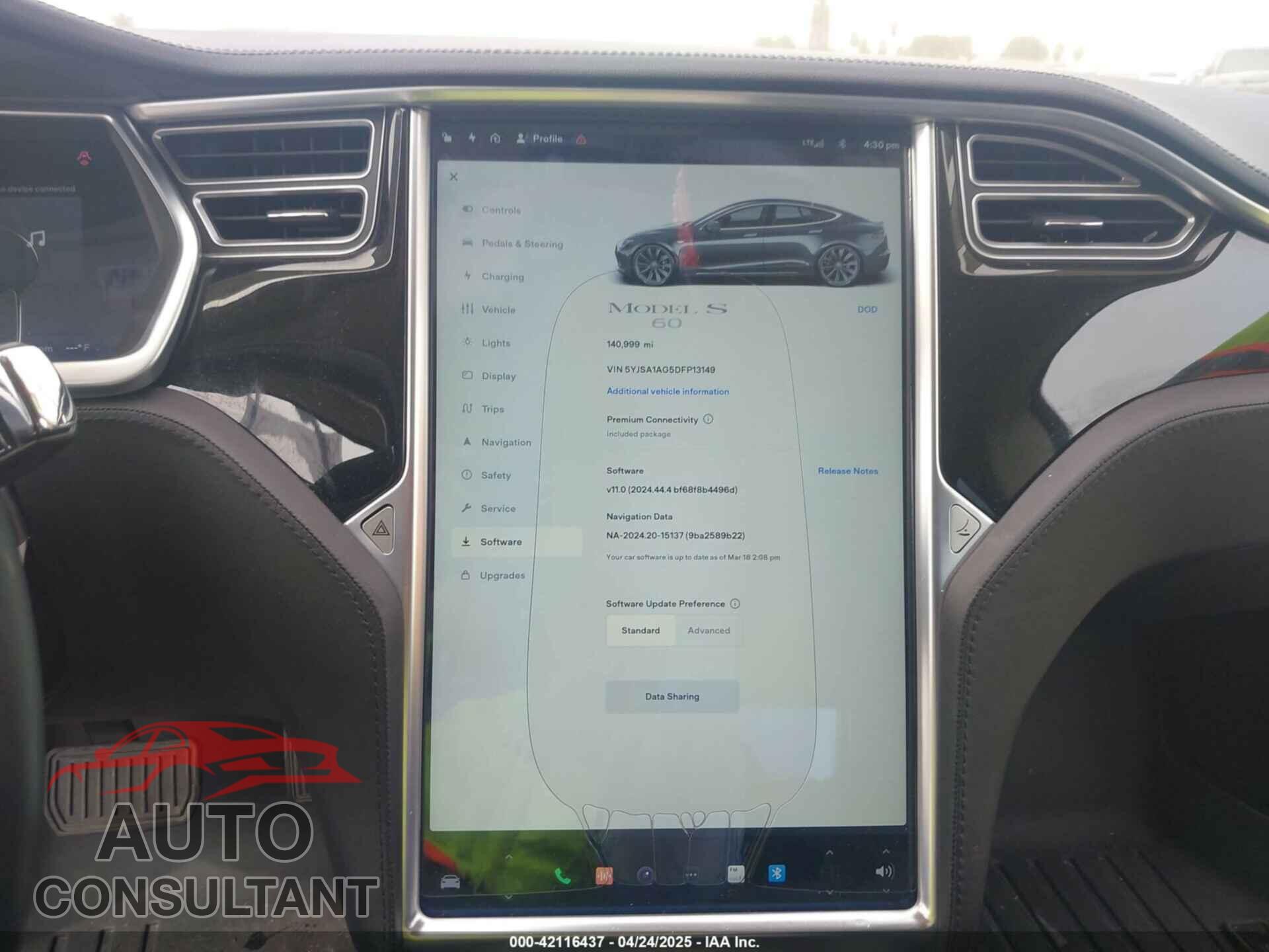 TESLA MODEL S 2013 - 5YJSA1AG5DFP13149
