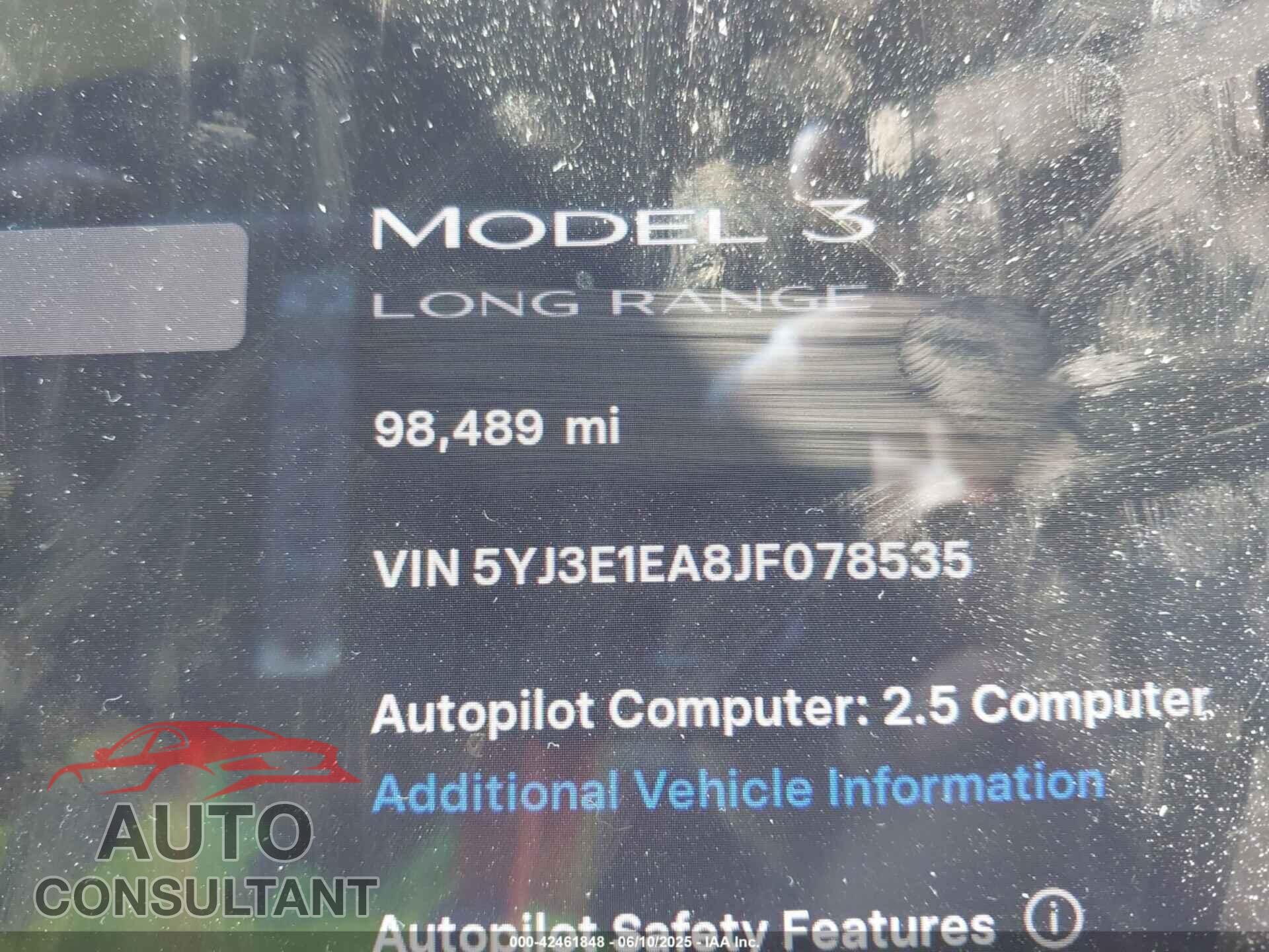 TESLA MODEL 3 2018 - 5YJ3E1EA8JF078535