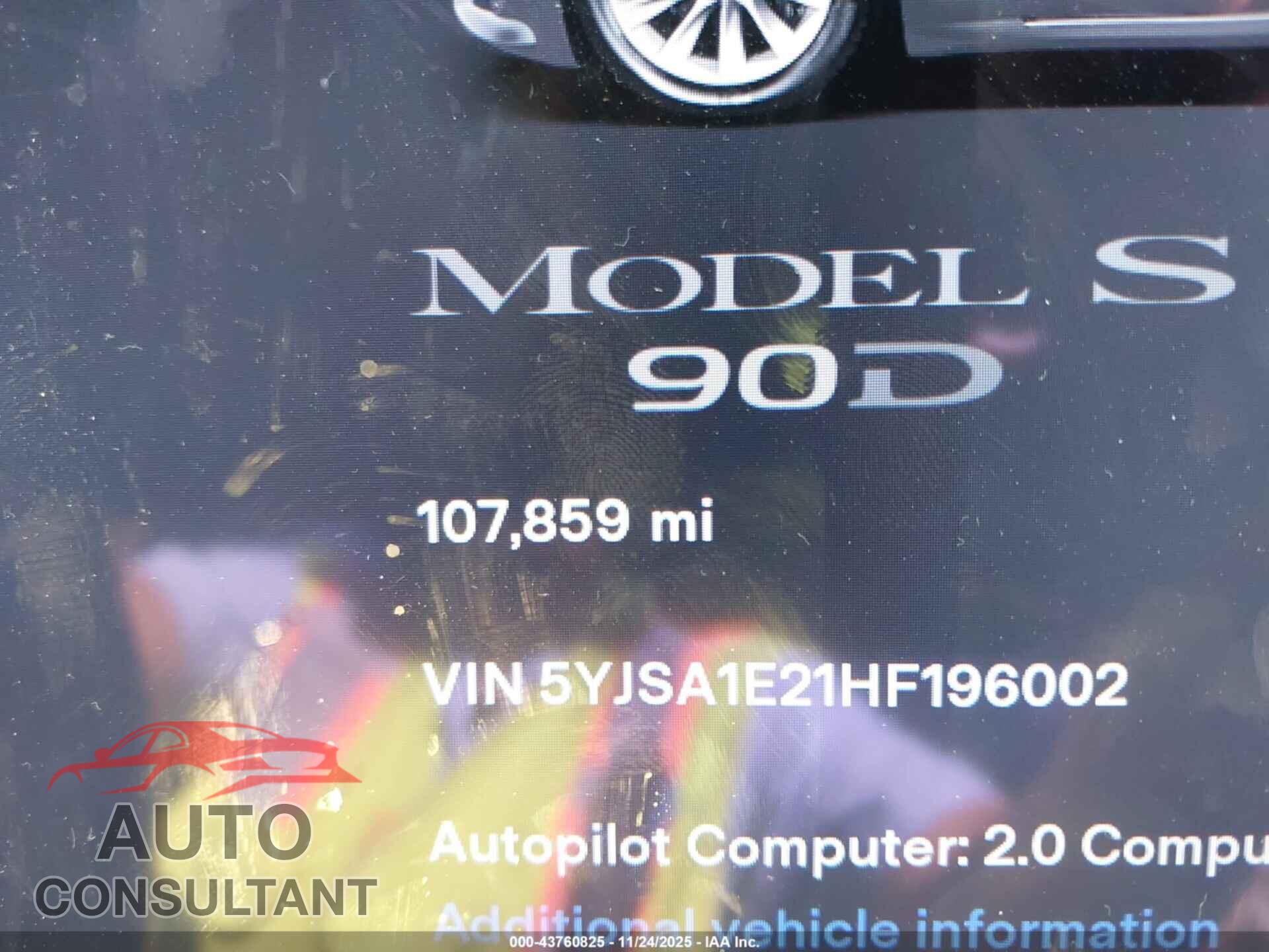 TESLA MODEL S 2017 - 5YJSA1E21HF196002