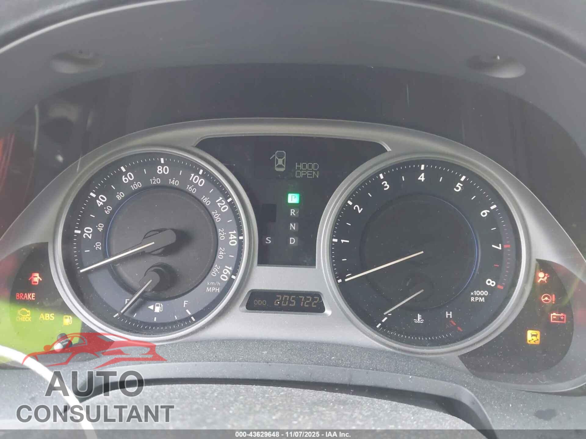 LEXUS IS 250 2010 - JTHBF5C27A2096702