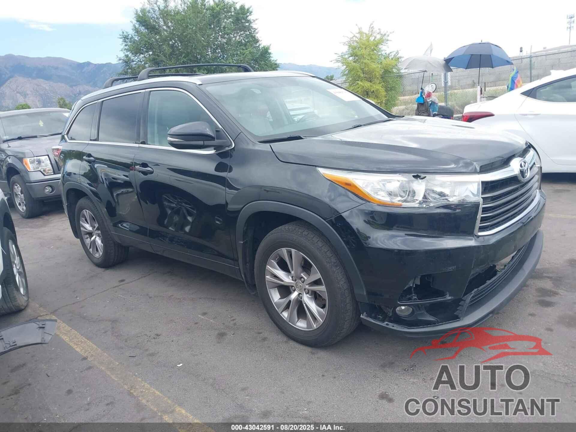 TOYOTA HIGHLANDER 2015 - 5TDJKRFH3FS091528