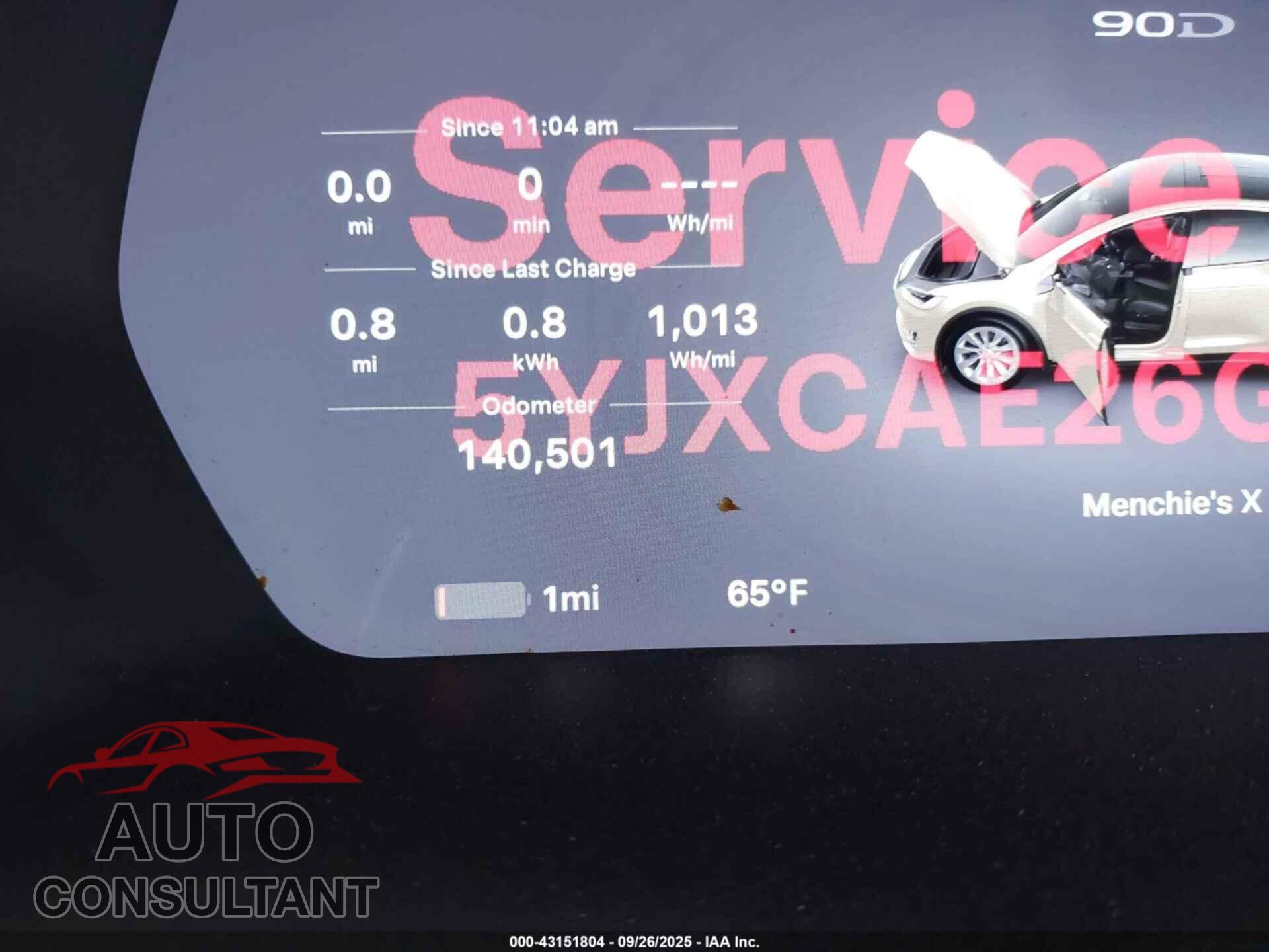TESLA MODEL X 2016 - 5YJXCAE26GF006550