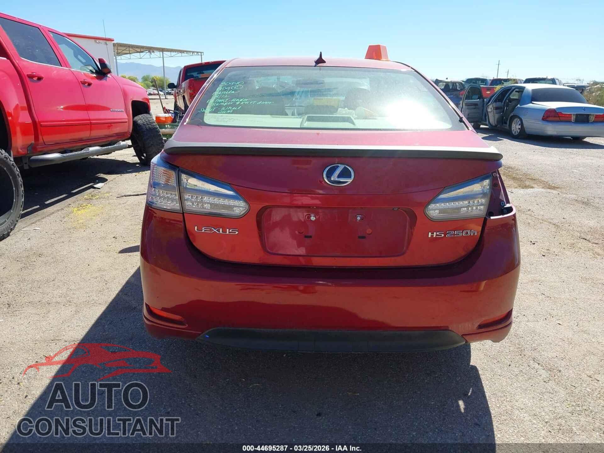 LEXUS HS 250H 2010 - JTHBB1BA4A2018181