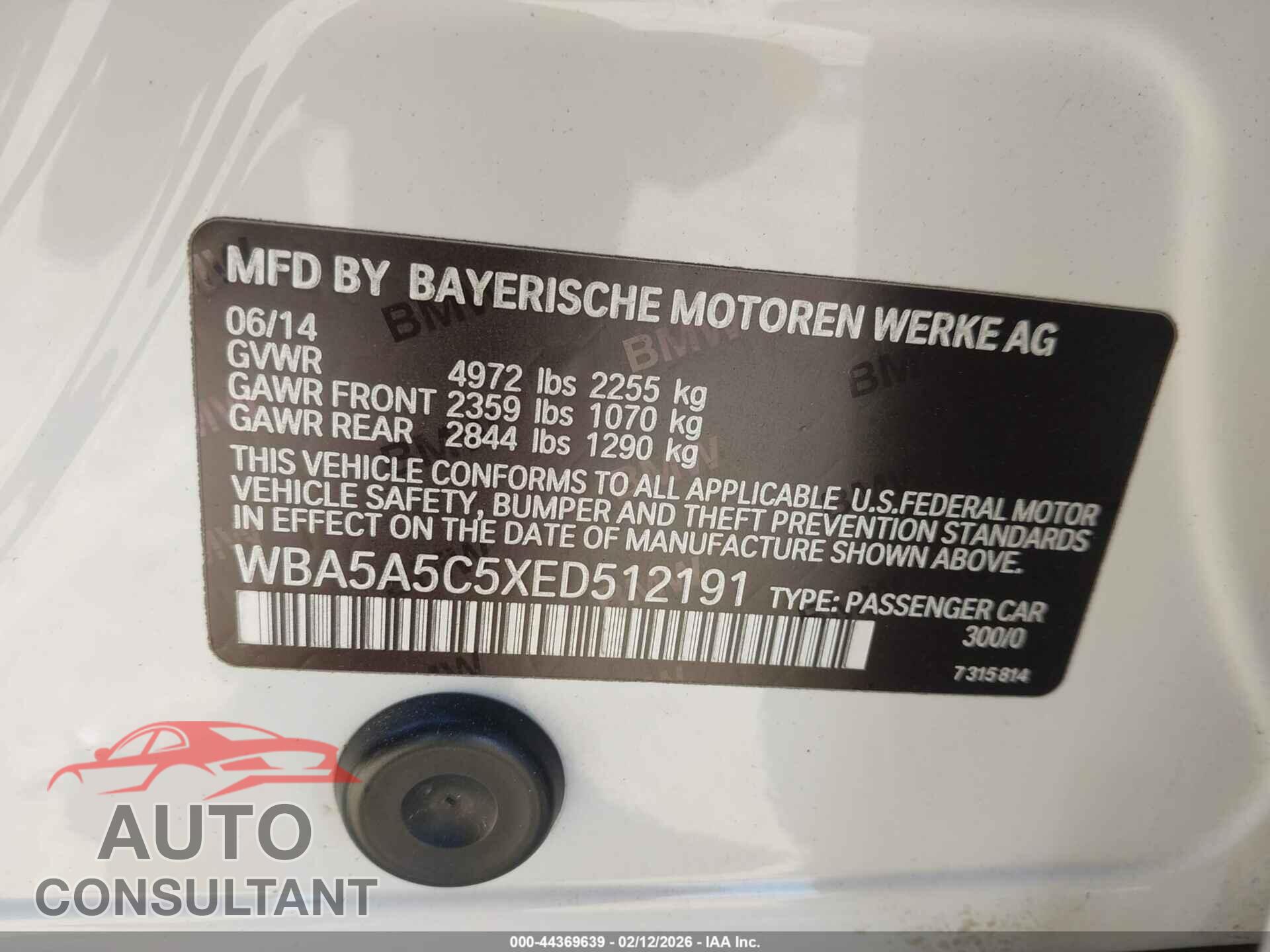 BMW 528I 2014 - WBA5A5C5XED512191