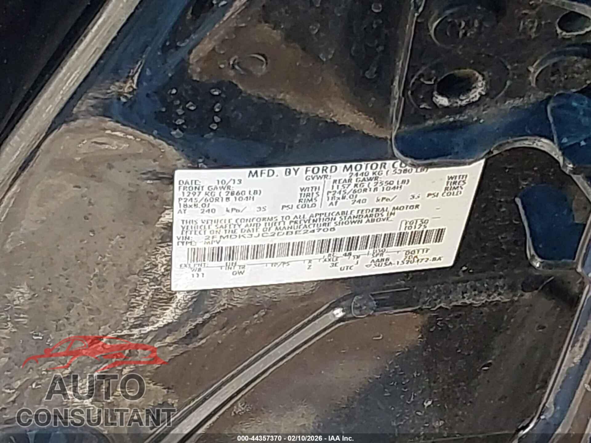 FORD EDGE 2013 - 2FMDK3JC2DBE24706