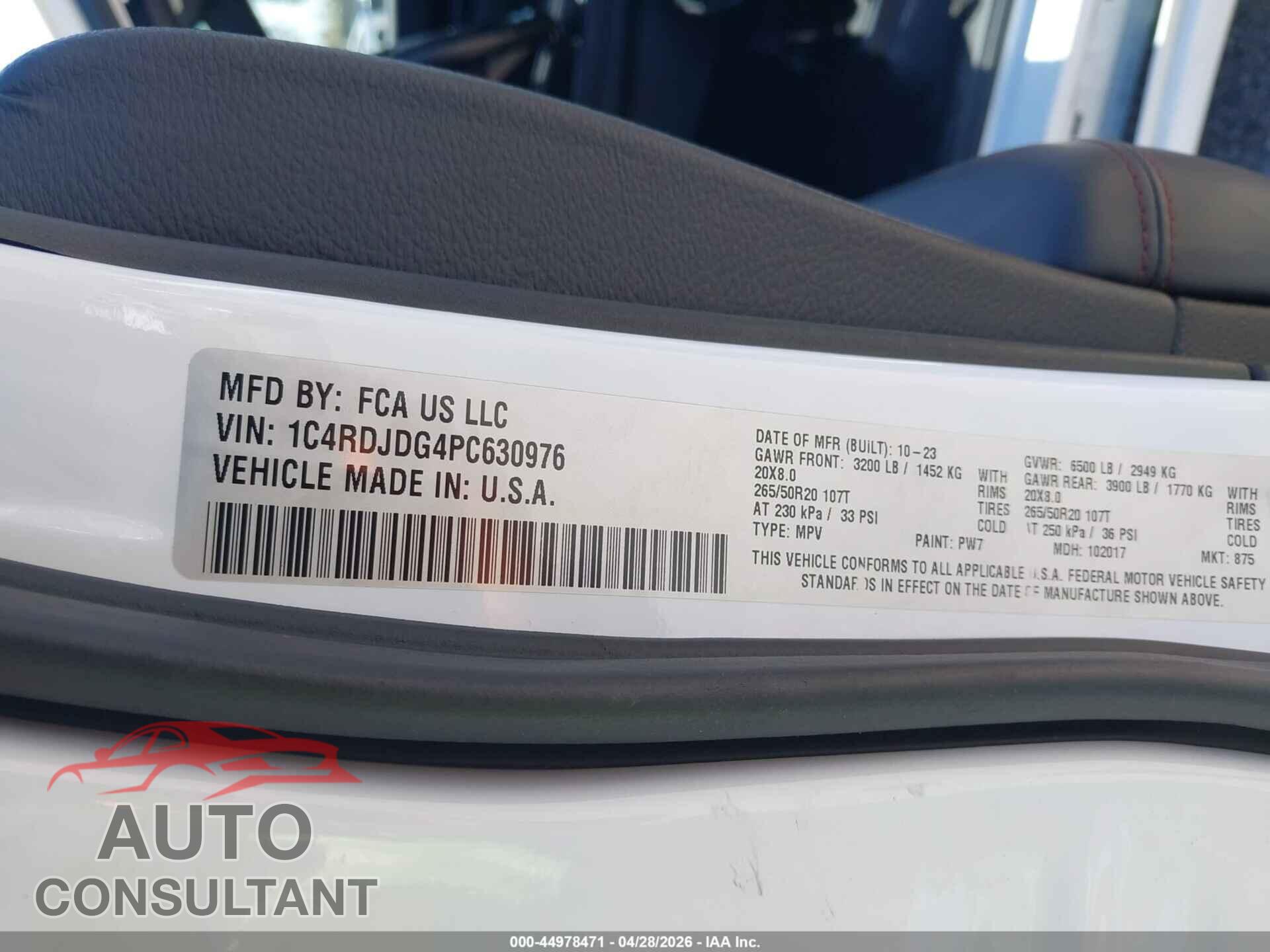 DODGE DURANGO 2023 - 1C4RDJDG4PC630976