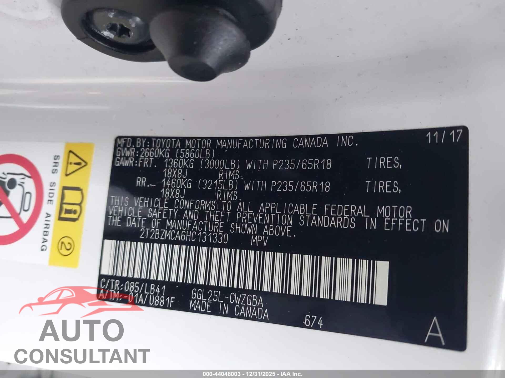 LEXUS RX 2017 - 2T2BZMCA6HC131330