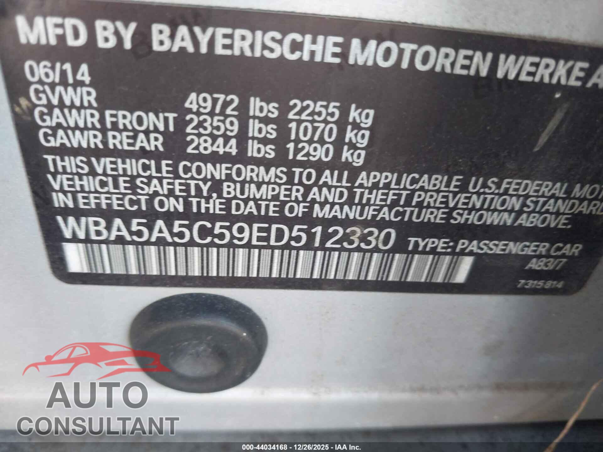 BMW 528I 2014 - WBA5A5C59ED512330