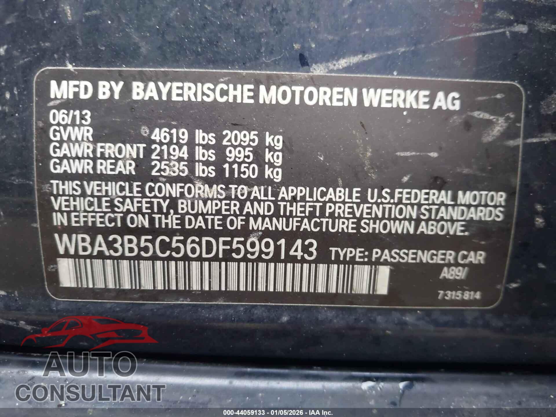 BMW 328I 2013 - WBA3B5C56DF599143