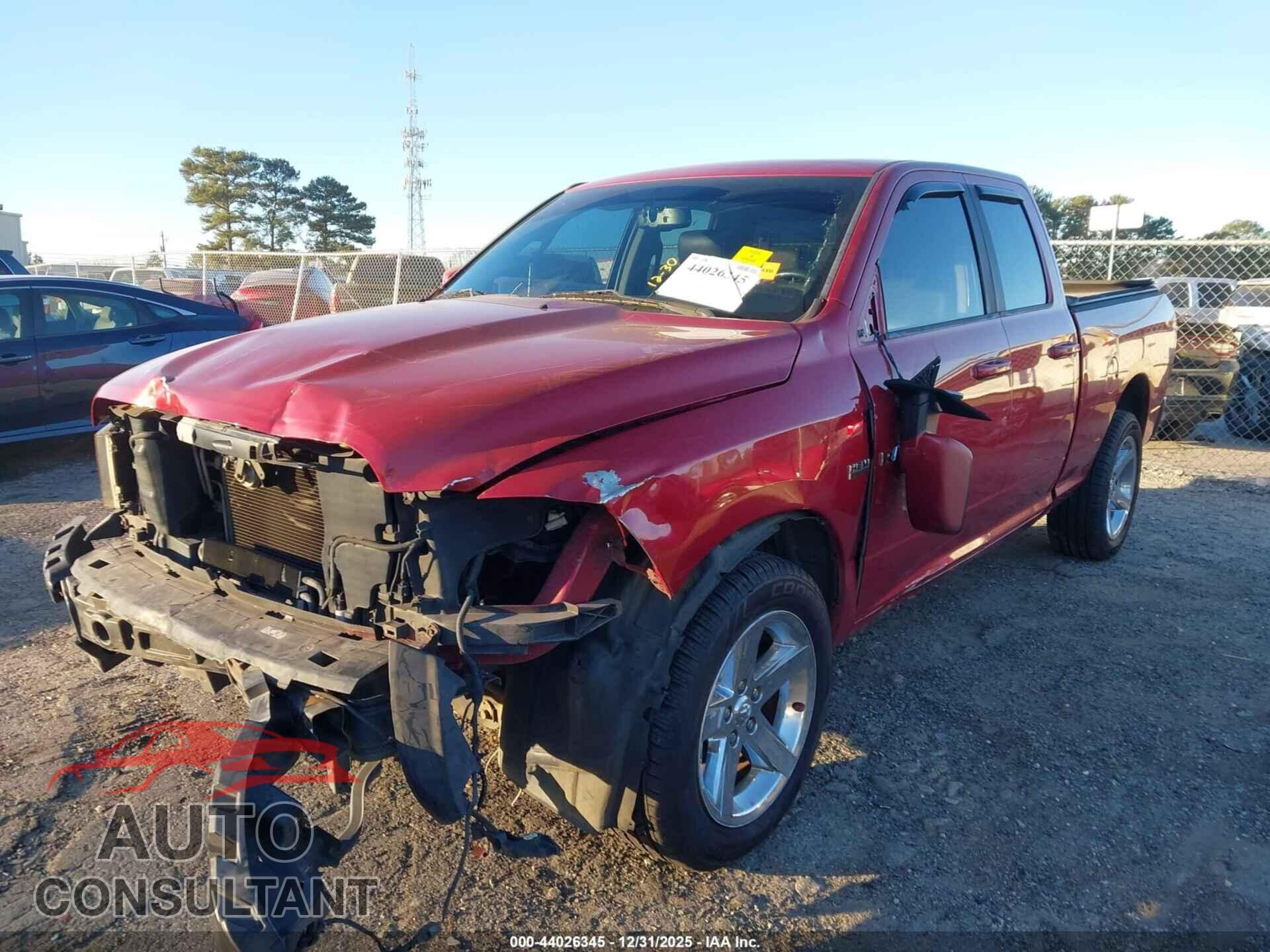 DODGE RAM 1500 2010 - 1D7RB1GTXAS182258