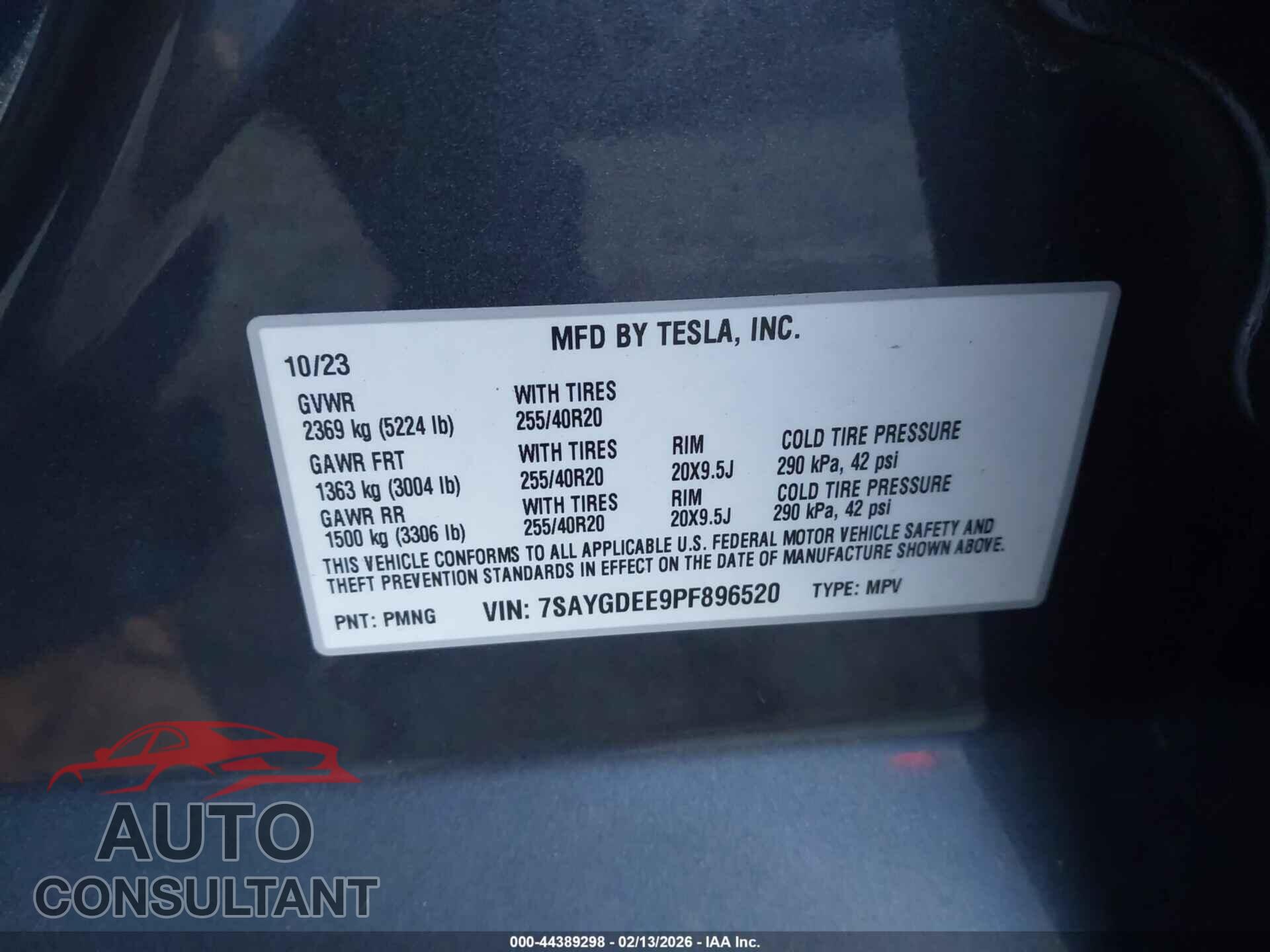 TESLA MODEL Y 2023 - 7SAYGDEE9PF896520