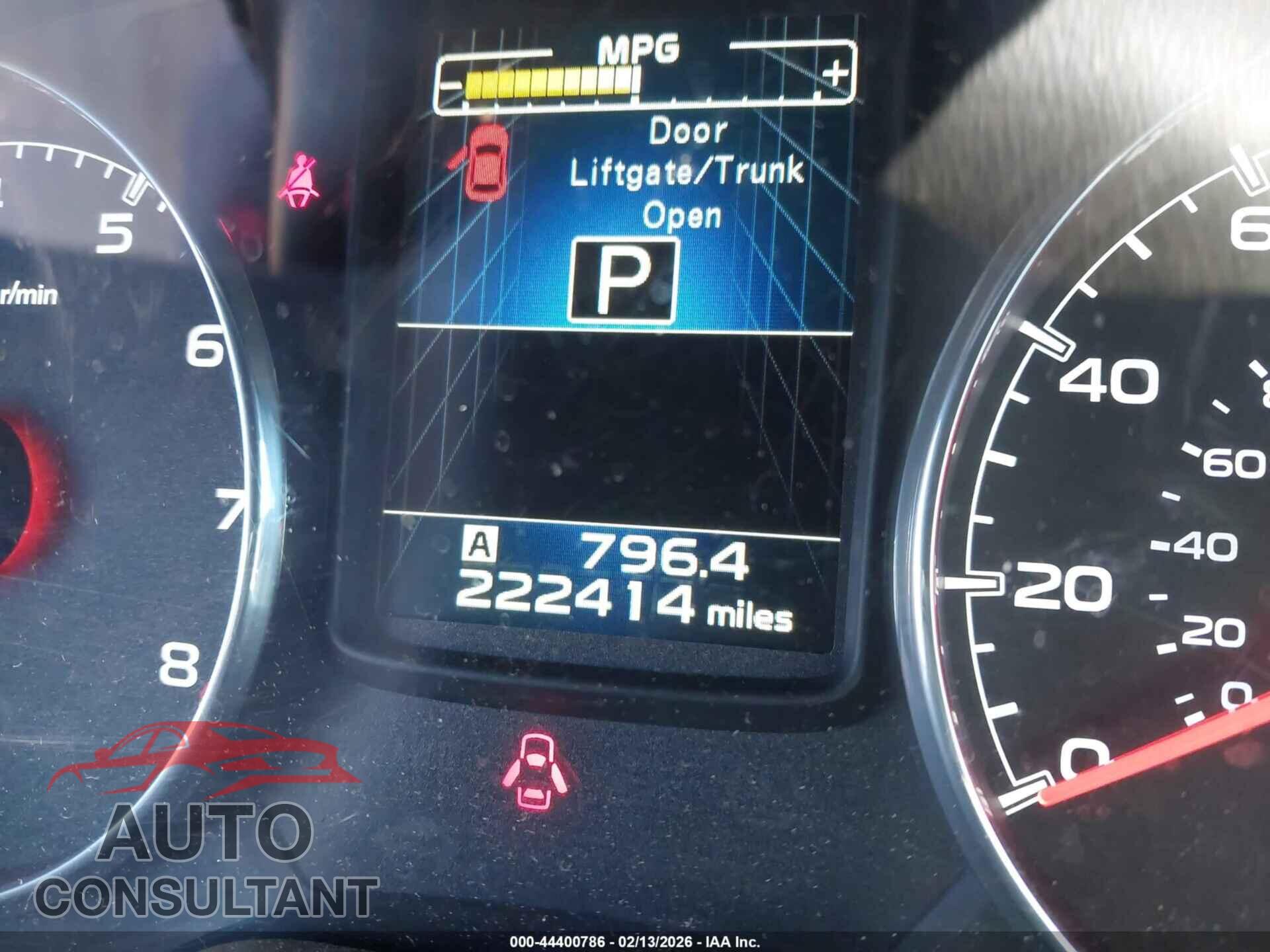 SUBARU OUTBACK 2013 - 4S4BRBLC6D3207489