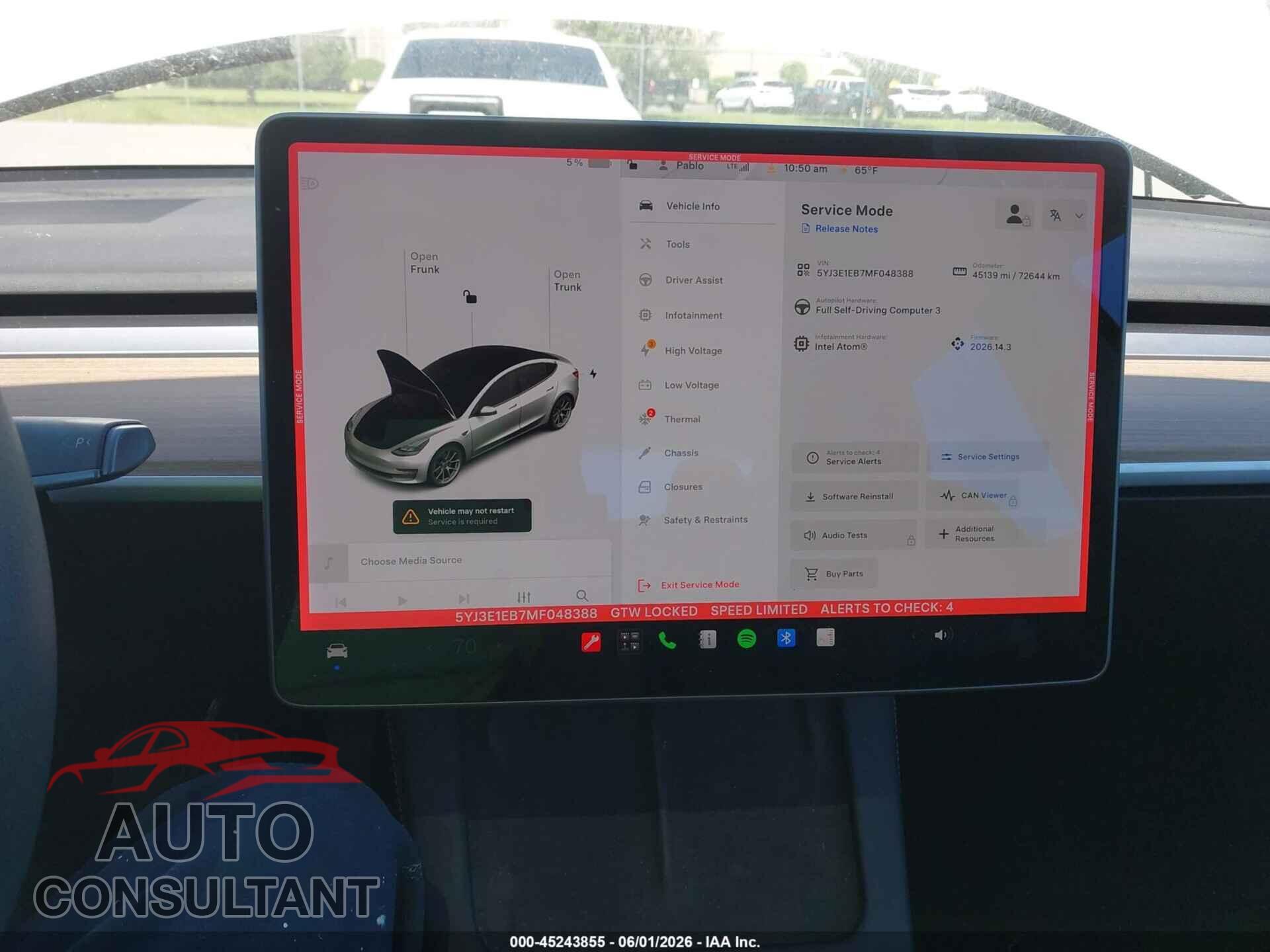 TESLA MODEL 3 2021 - 5YJ3E1EB7MF048388