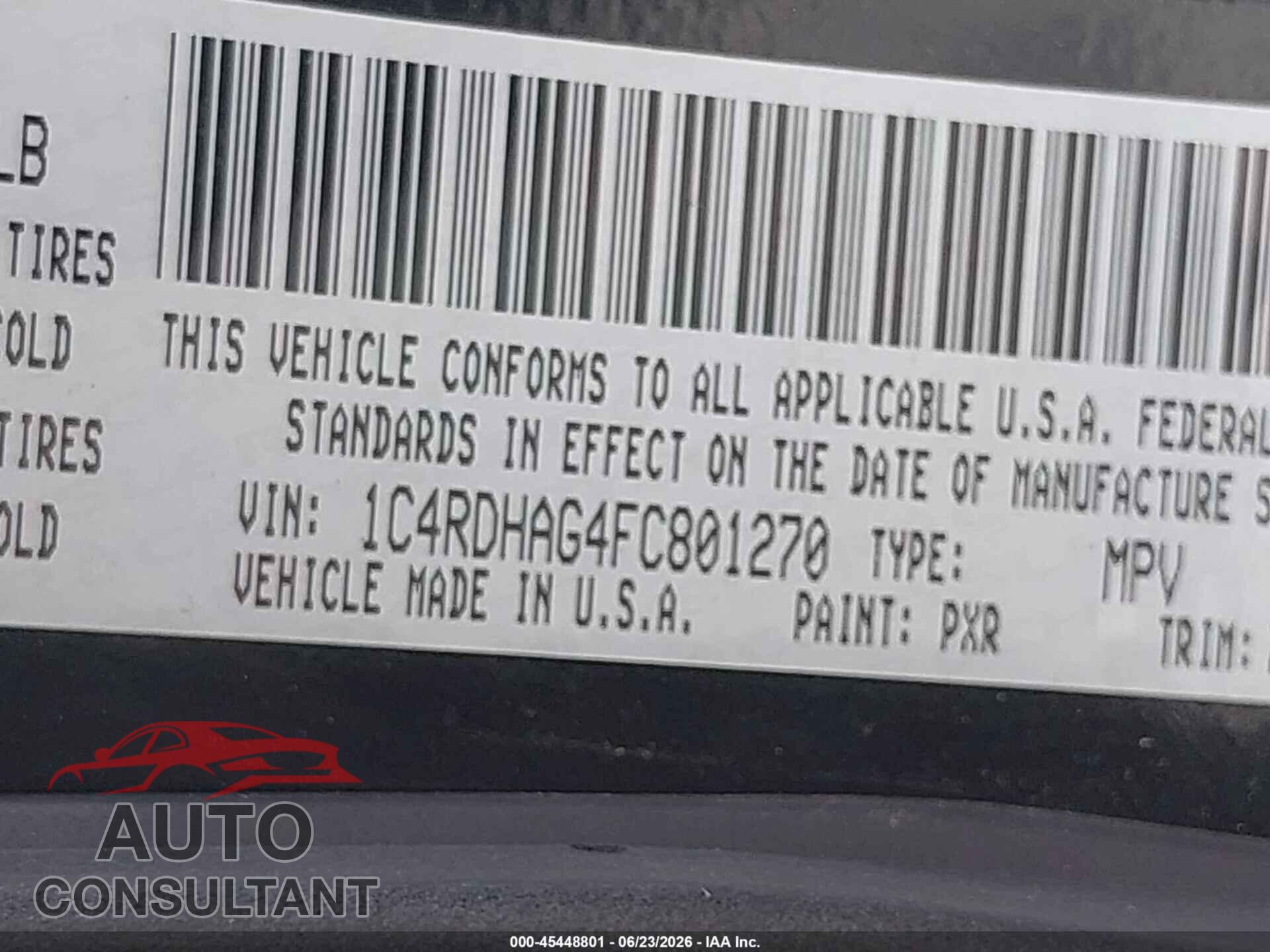 DODGE DURANGO 2015 - 1C4RDHAG4FC801270