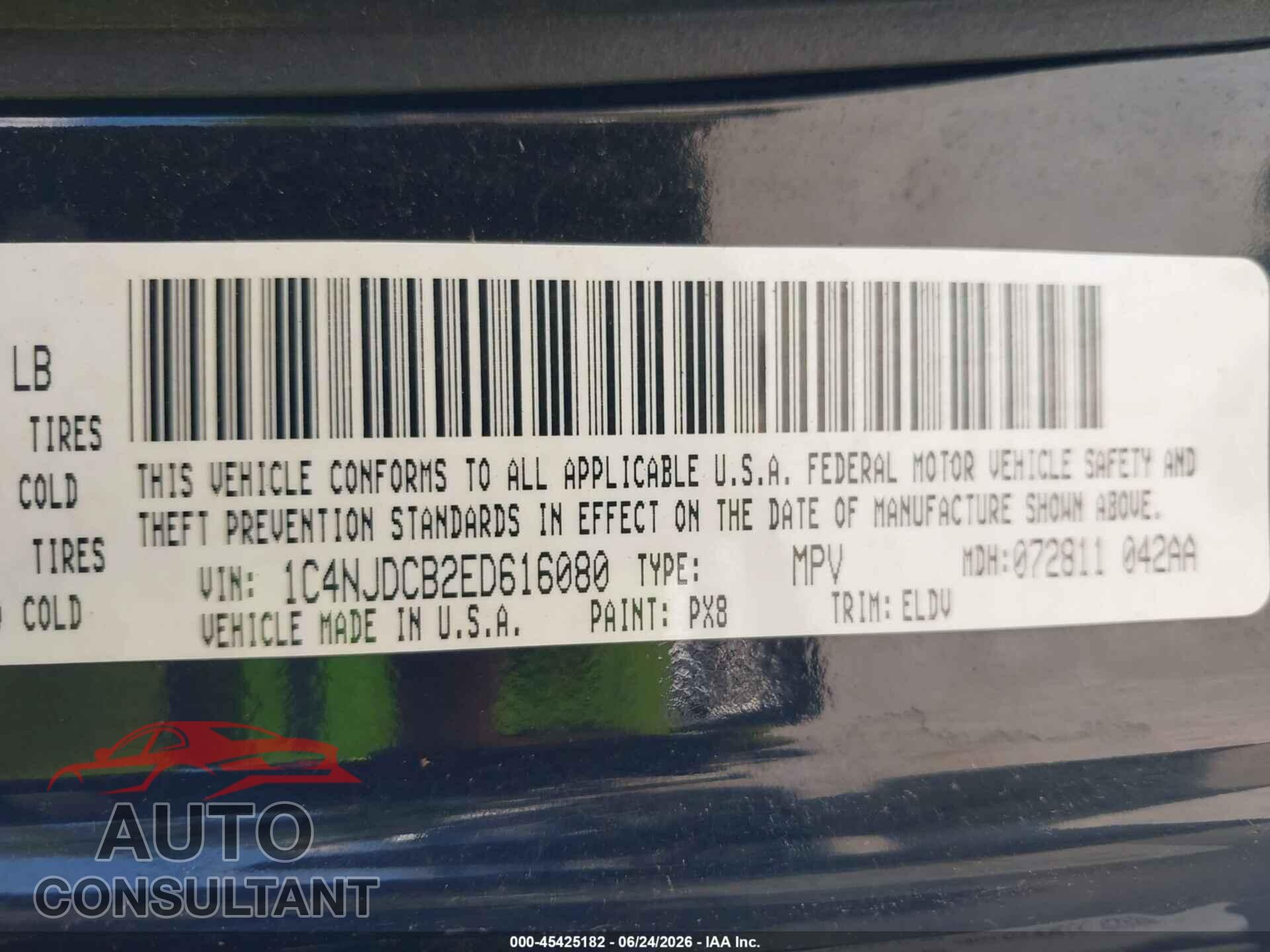 JEEP COMPASS 2014 - 1C4NJDCB2ED616080