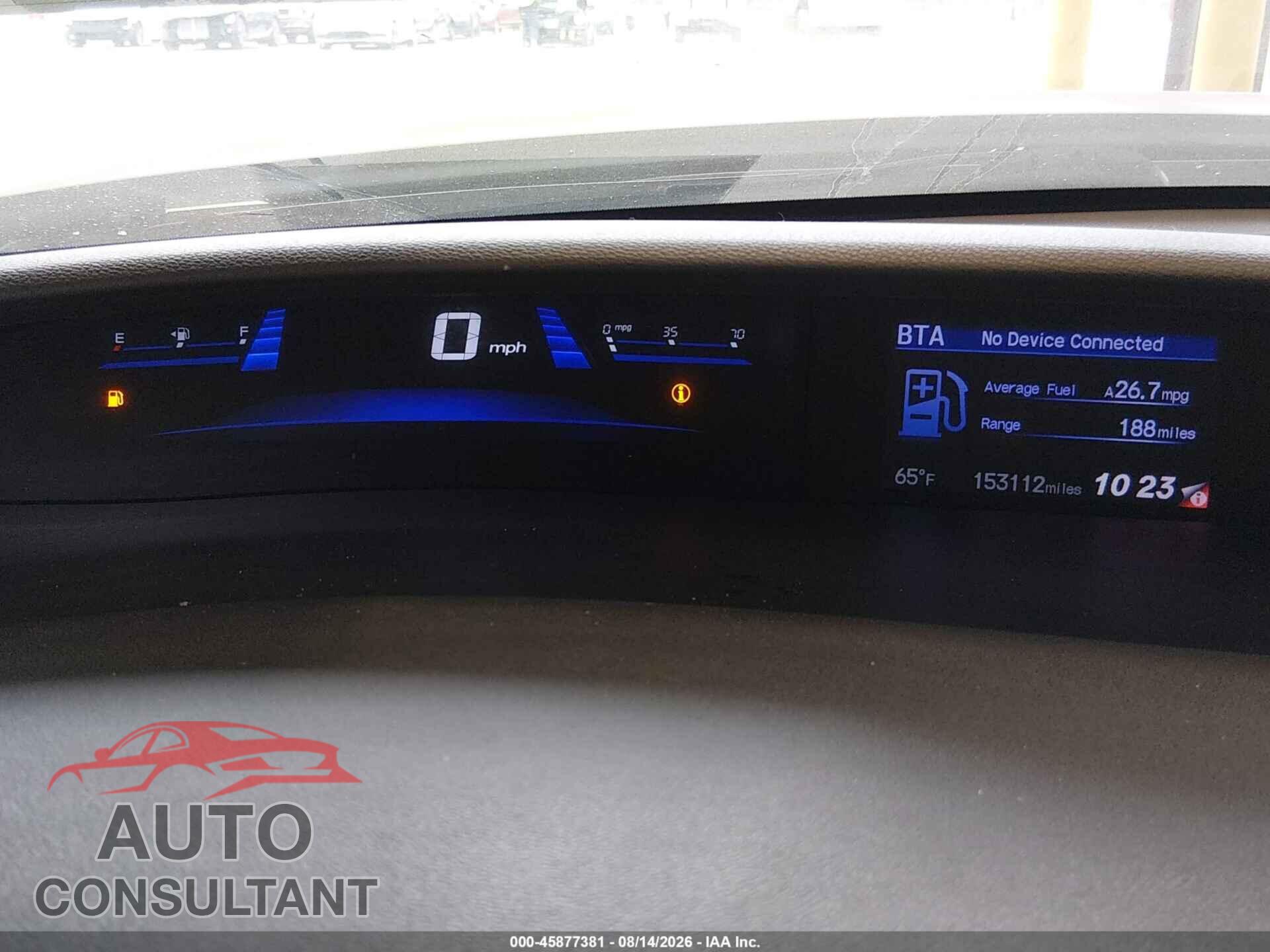 HONDA CIVIC 2013 - 19XFB2F56DE238600