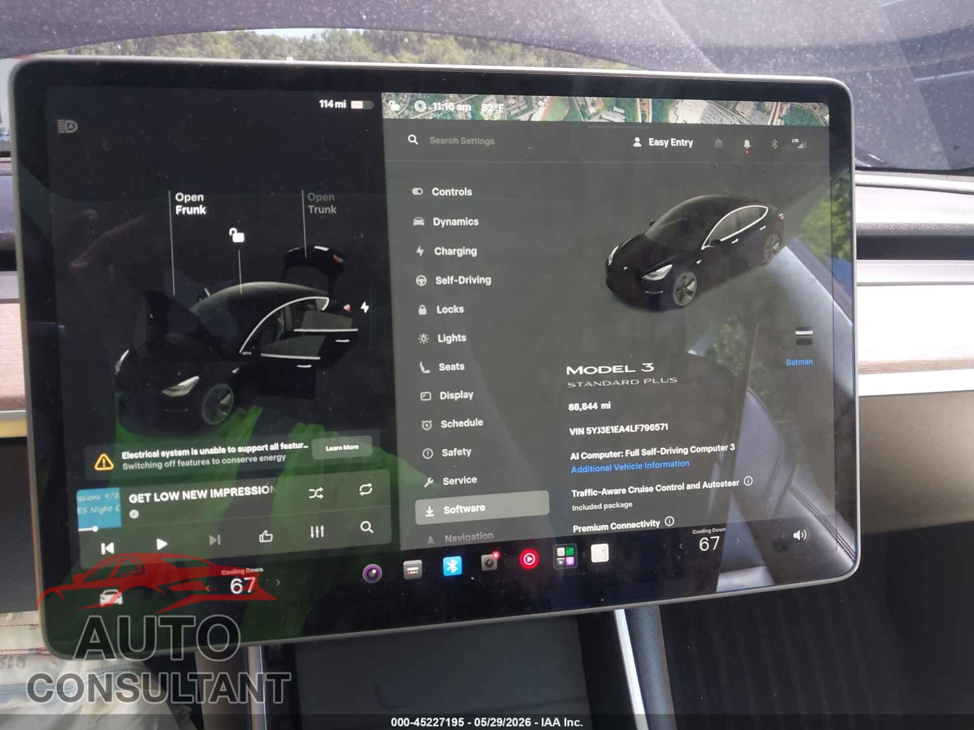 TESLA MODEL 3 2020 - 5YJ3E1EA4LF796571