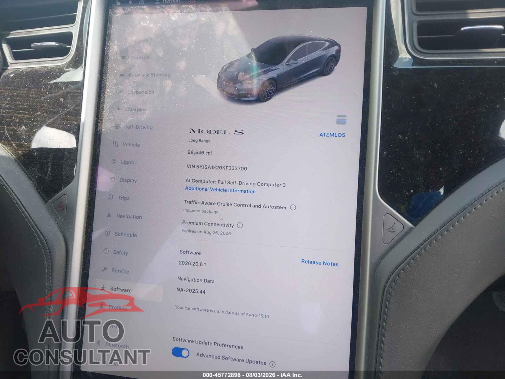 TESLA MODEL S 2019 - 5YJSA1E20KF333700