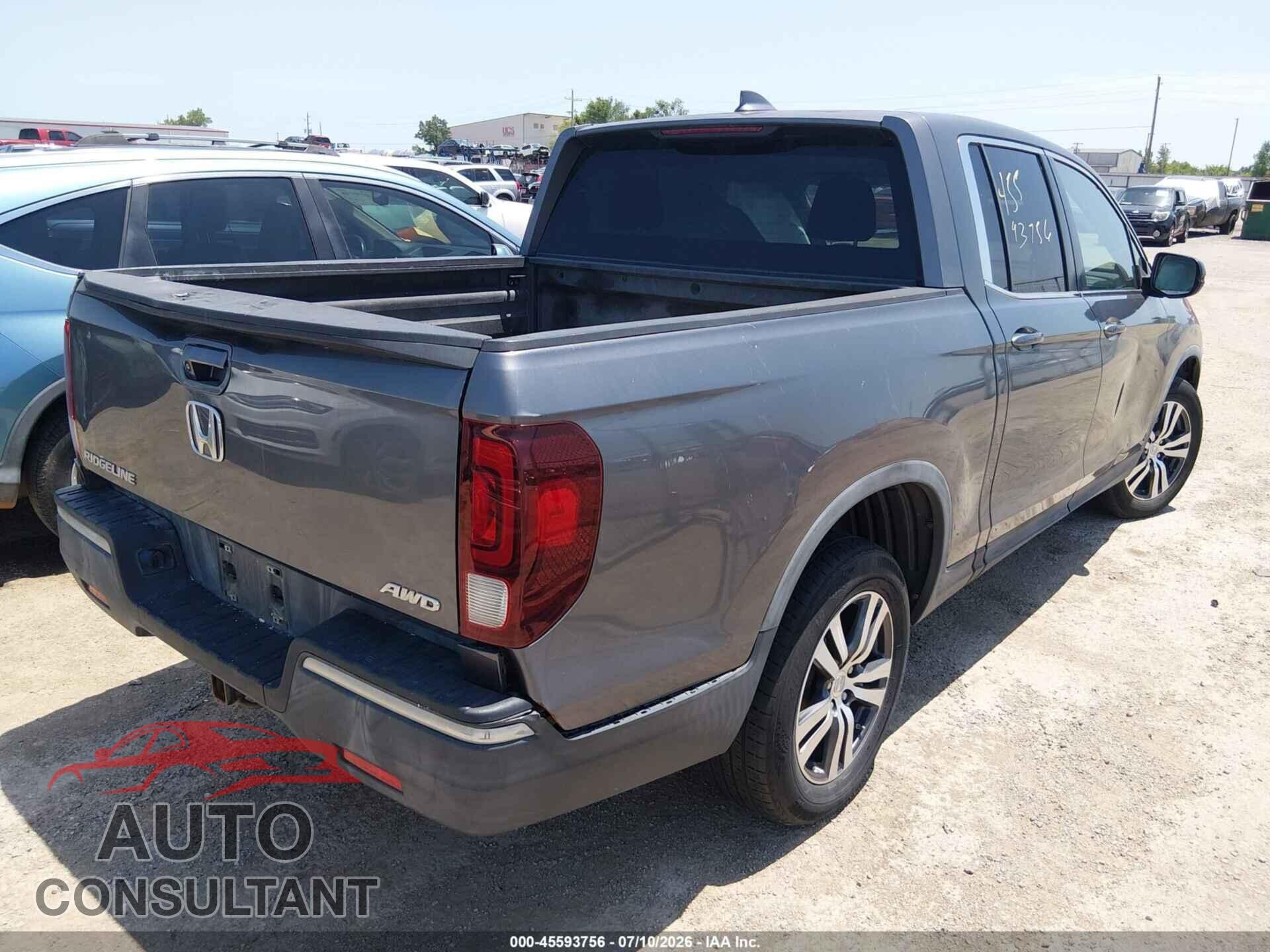 HONDA RIDGELINE 2017 - 5FPYK3F4XHB015540