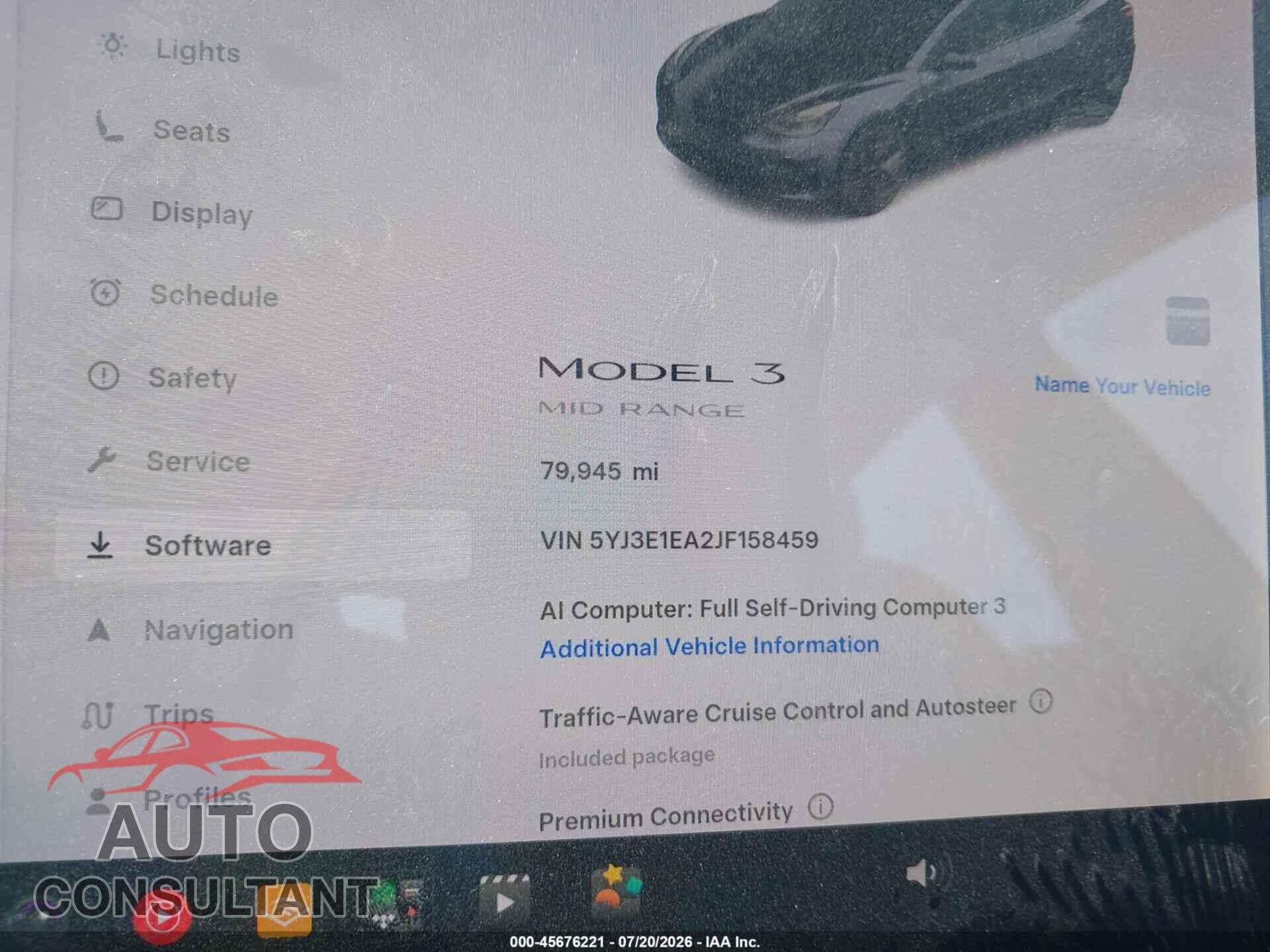 TESLA MODEL 3 2018 - 5YJ3E1EA2JF158459