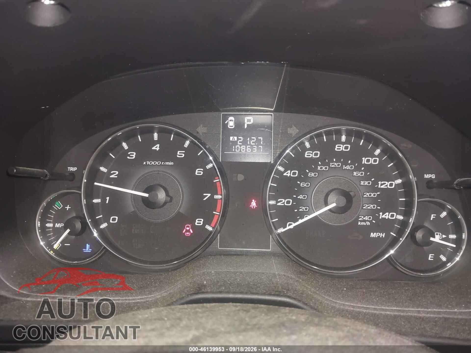 SUBARU OUTBACK 2011 - 4S4BRBCC9B3434429
