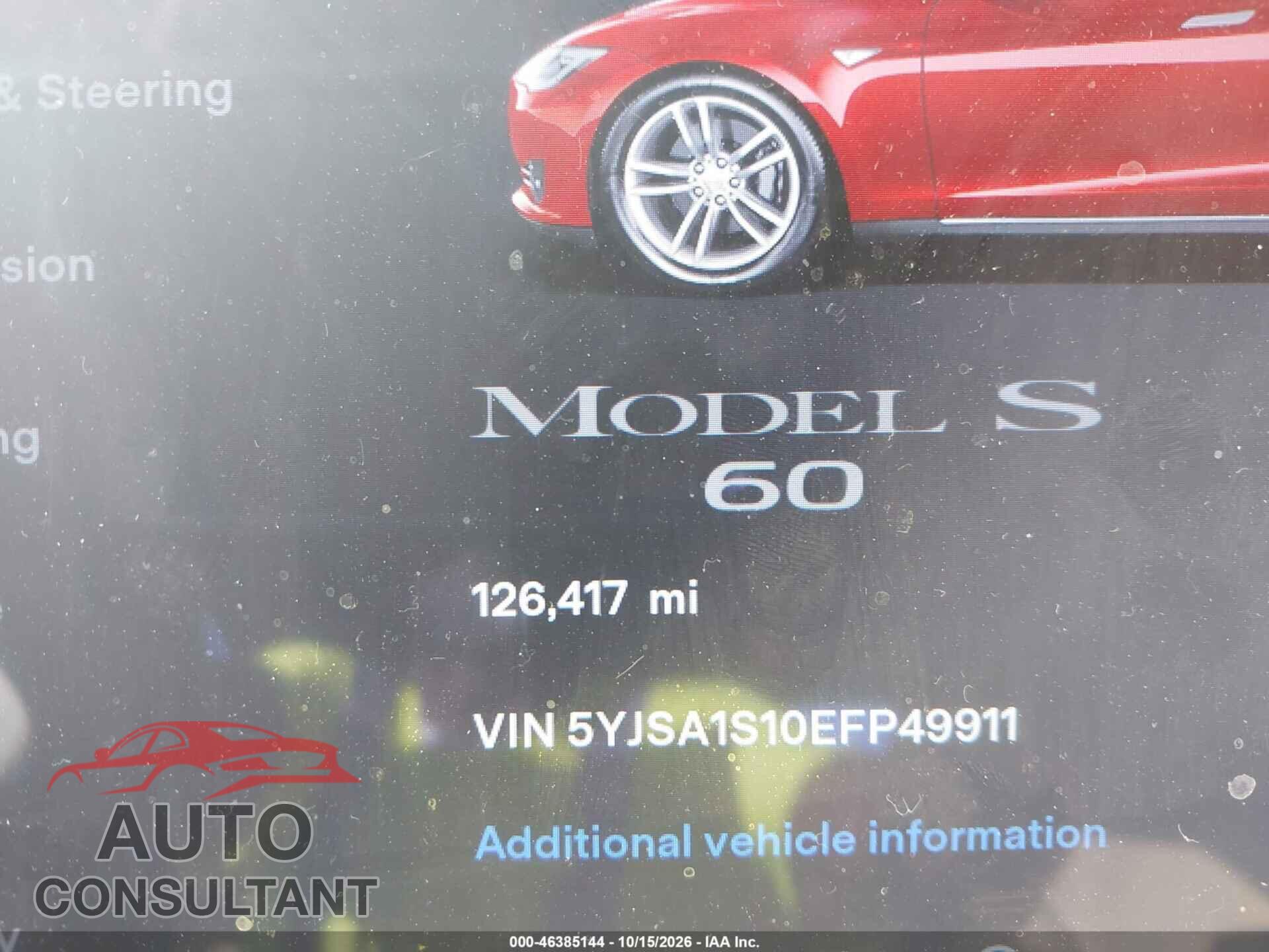 TESLA MODEL S 2014 - 5YJSA1S10EFP49911