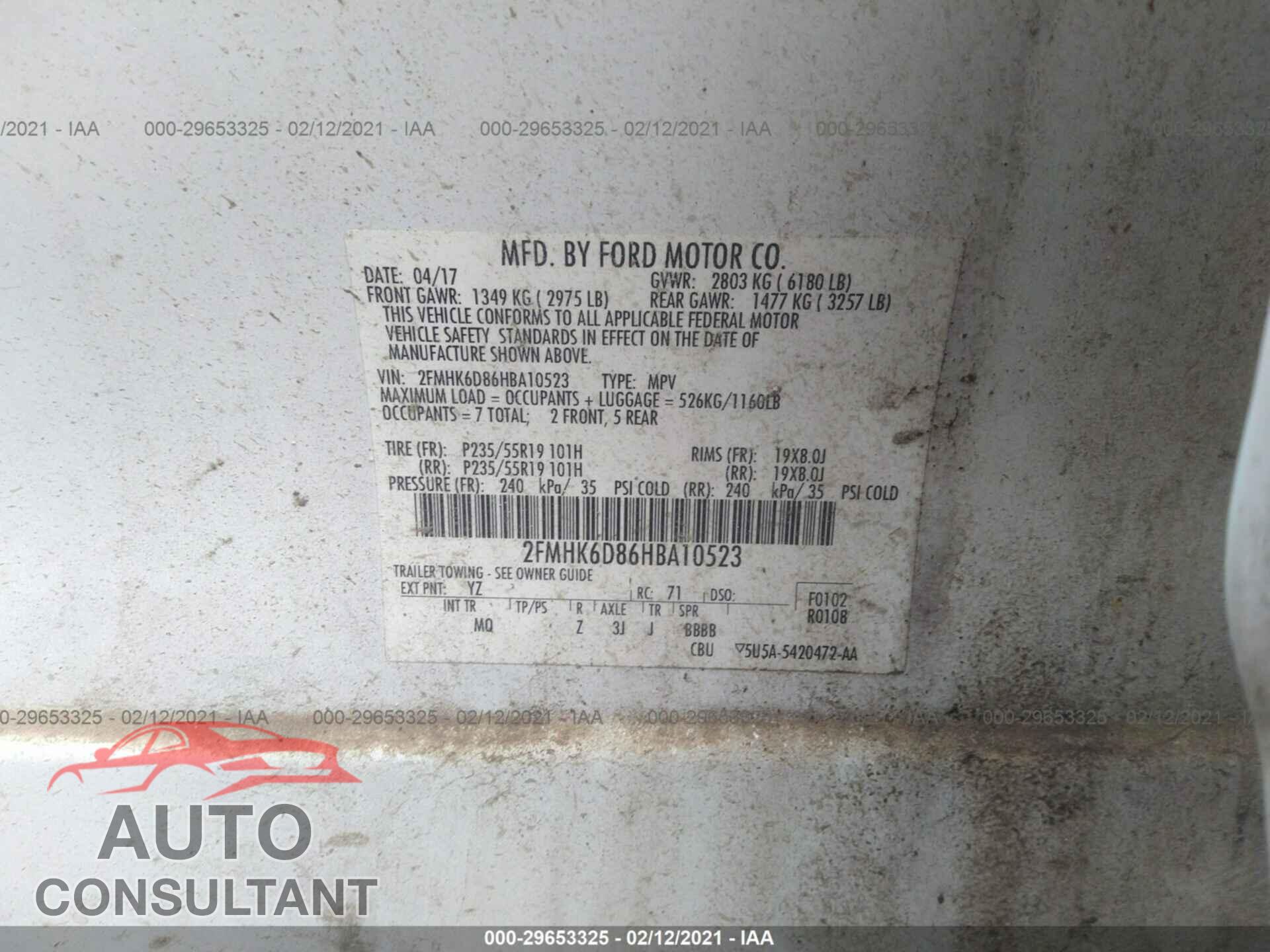 FORD FLEX 2017 - 2FMHK6D86HBA10523