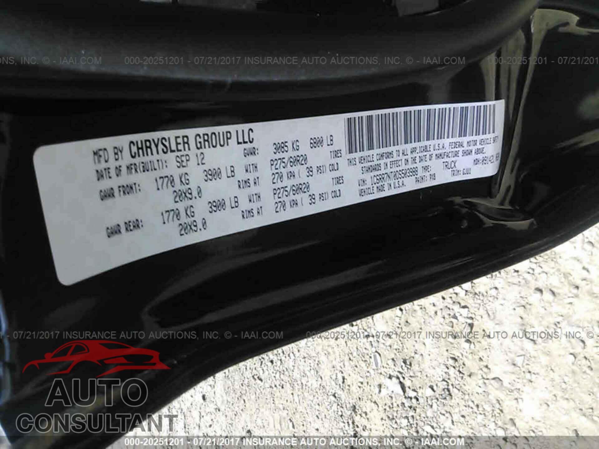 Ram 1500 2013 - 1C6RR7NT0DS503988