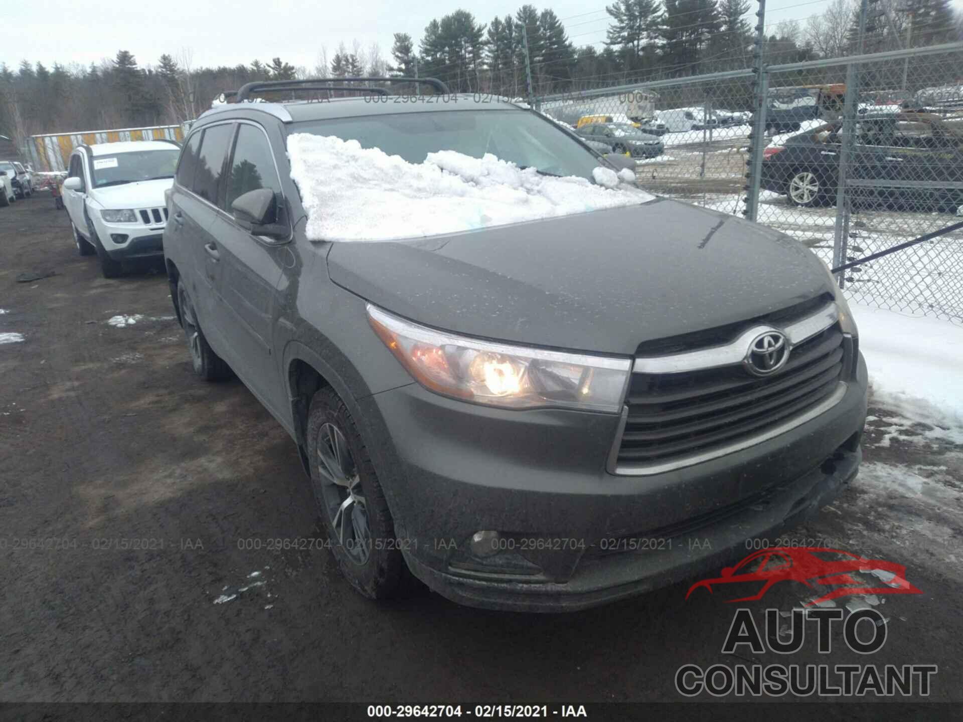TOYOTA HIGHLANDER 2016 - 5TDJKRFH9GS228926