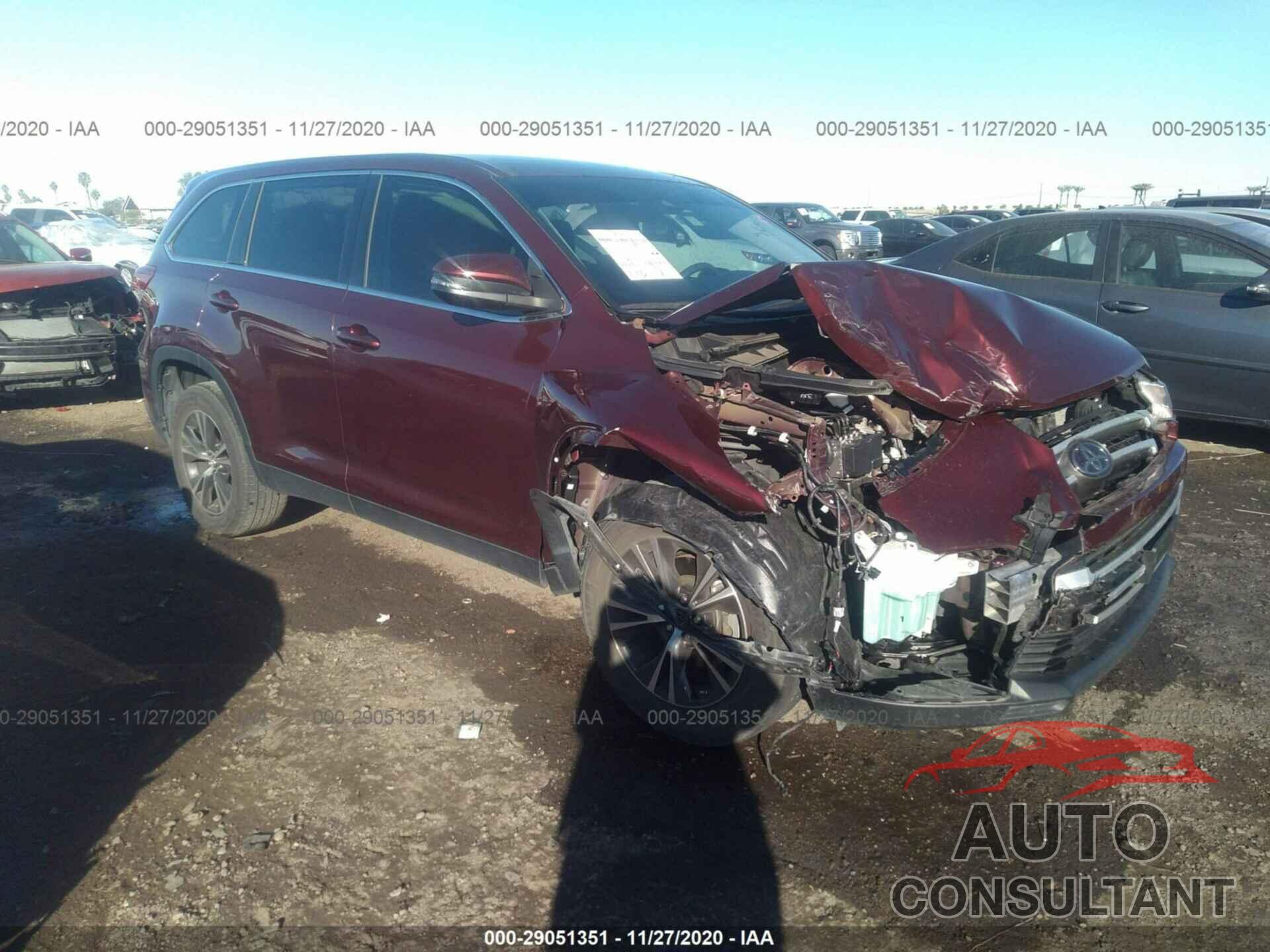 TOYOTA HIGHLANDER 2019 - 5TDZARFH3KS046816
