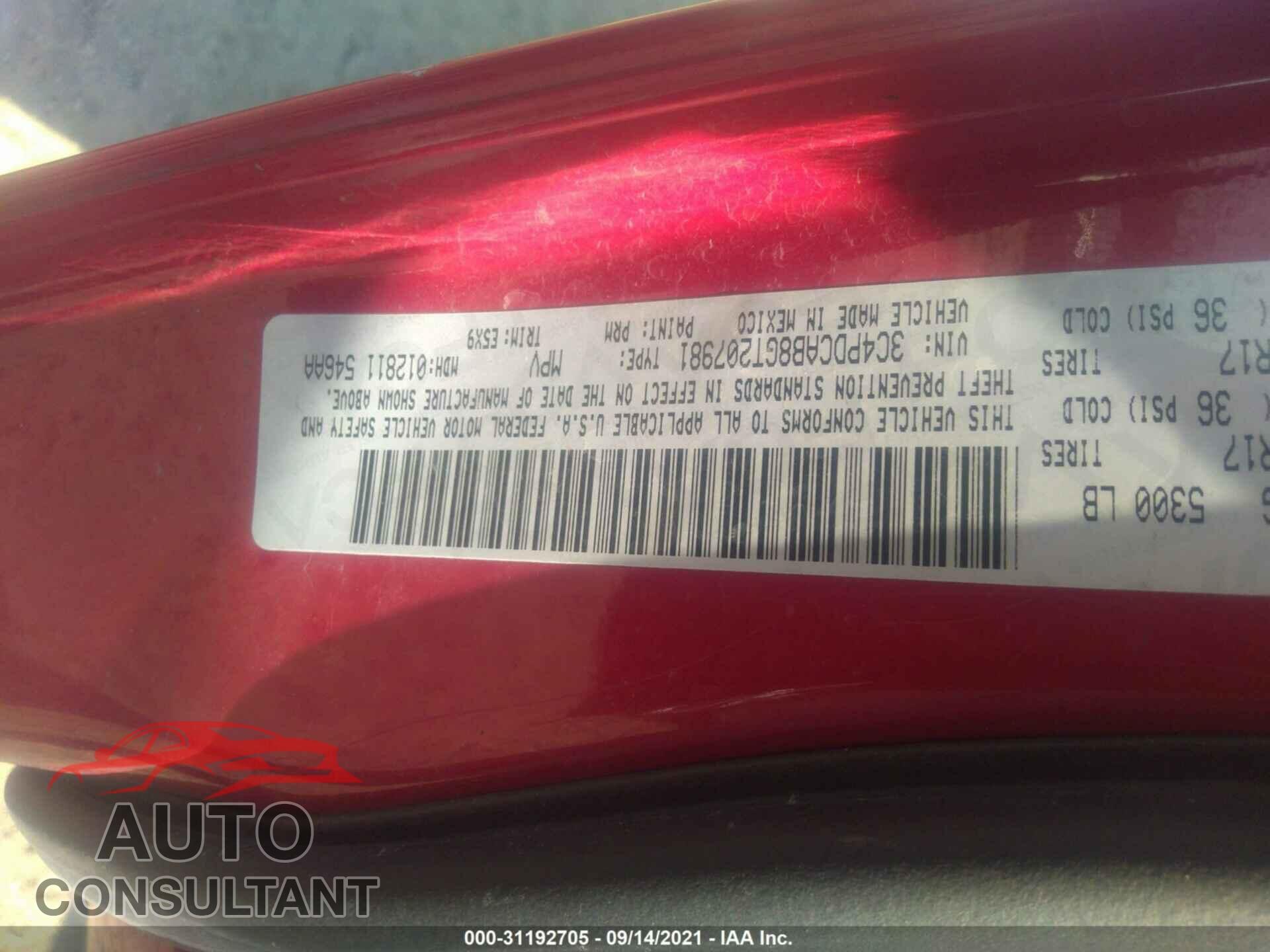 DODGE JOURNEY 2016 - 3C4PDCAB8GT207981