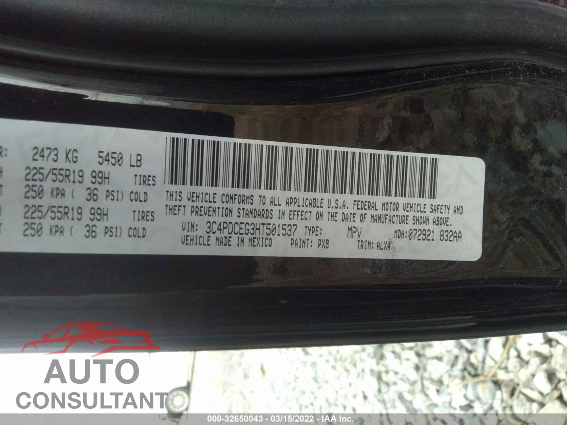 DODGE JOURNEY 2017 - 3C4PDCEG3HT501537