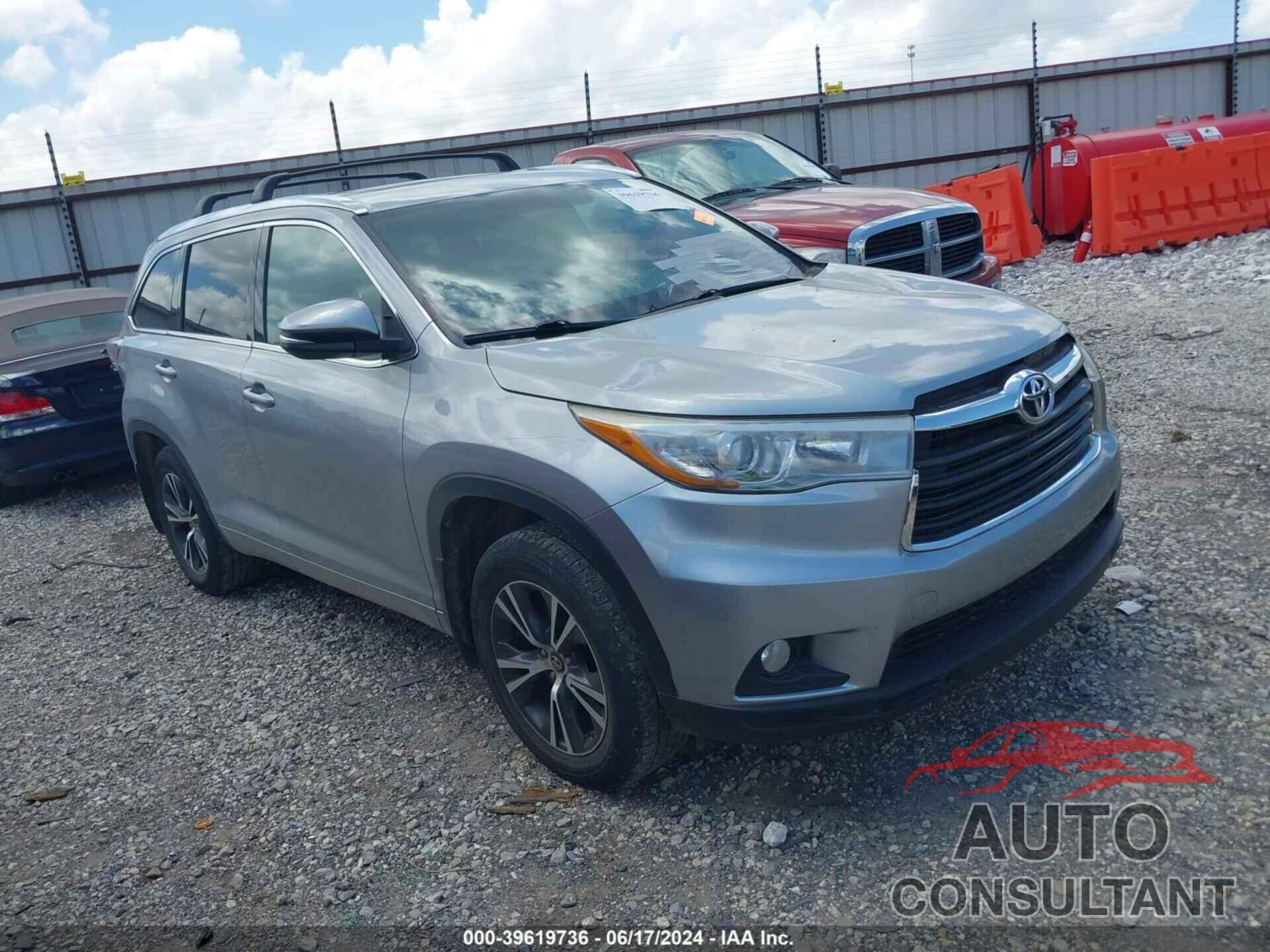 TOYOTA HIGHLANDER 2016 - 5TDJKRFH5GS300480