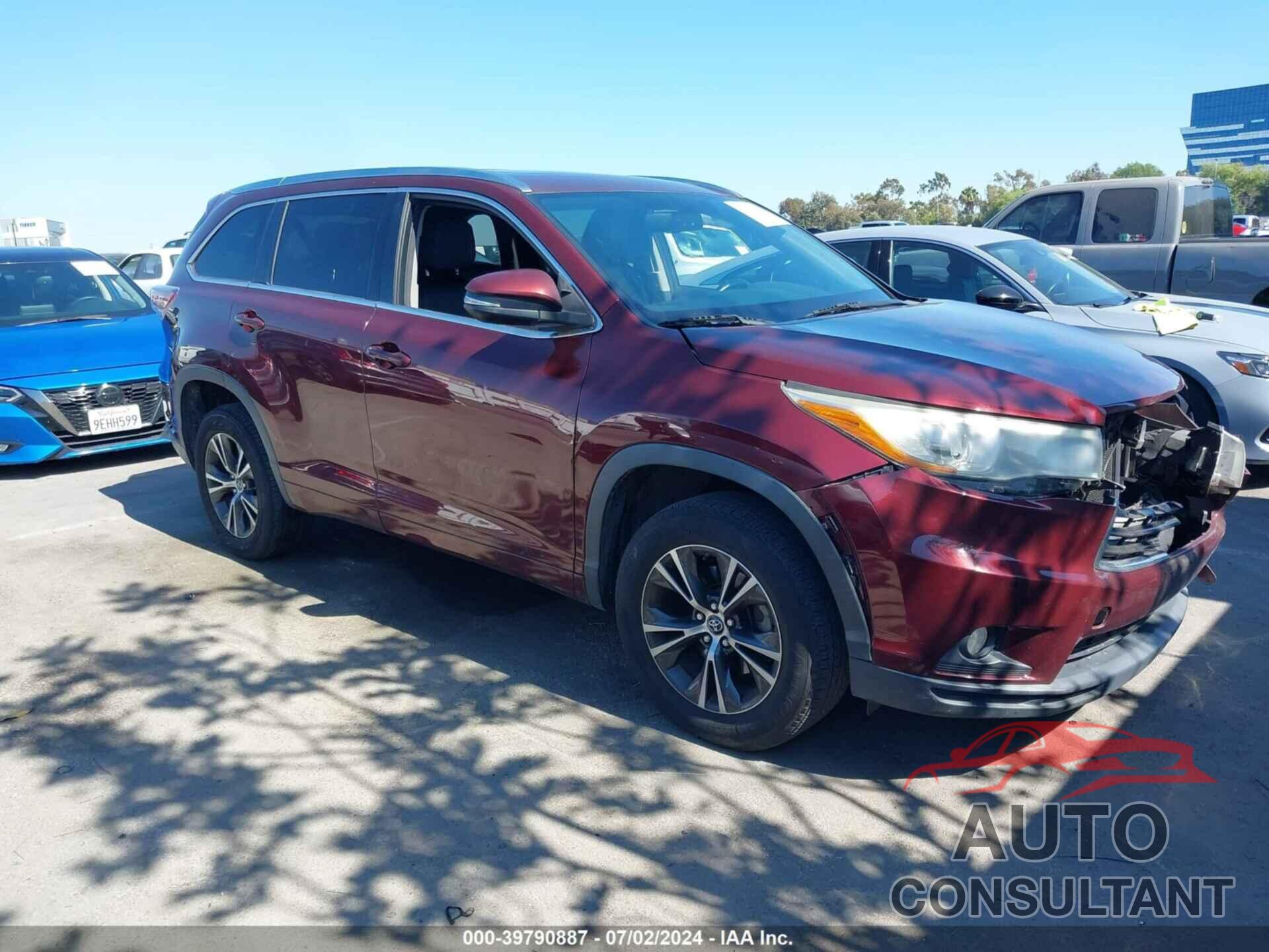 TOYOTA HIGHLANDER 2016 - 5TDKKRFH7GS149095