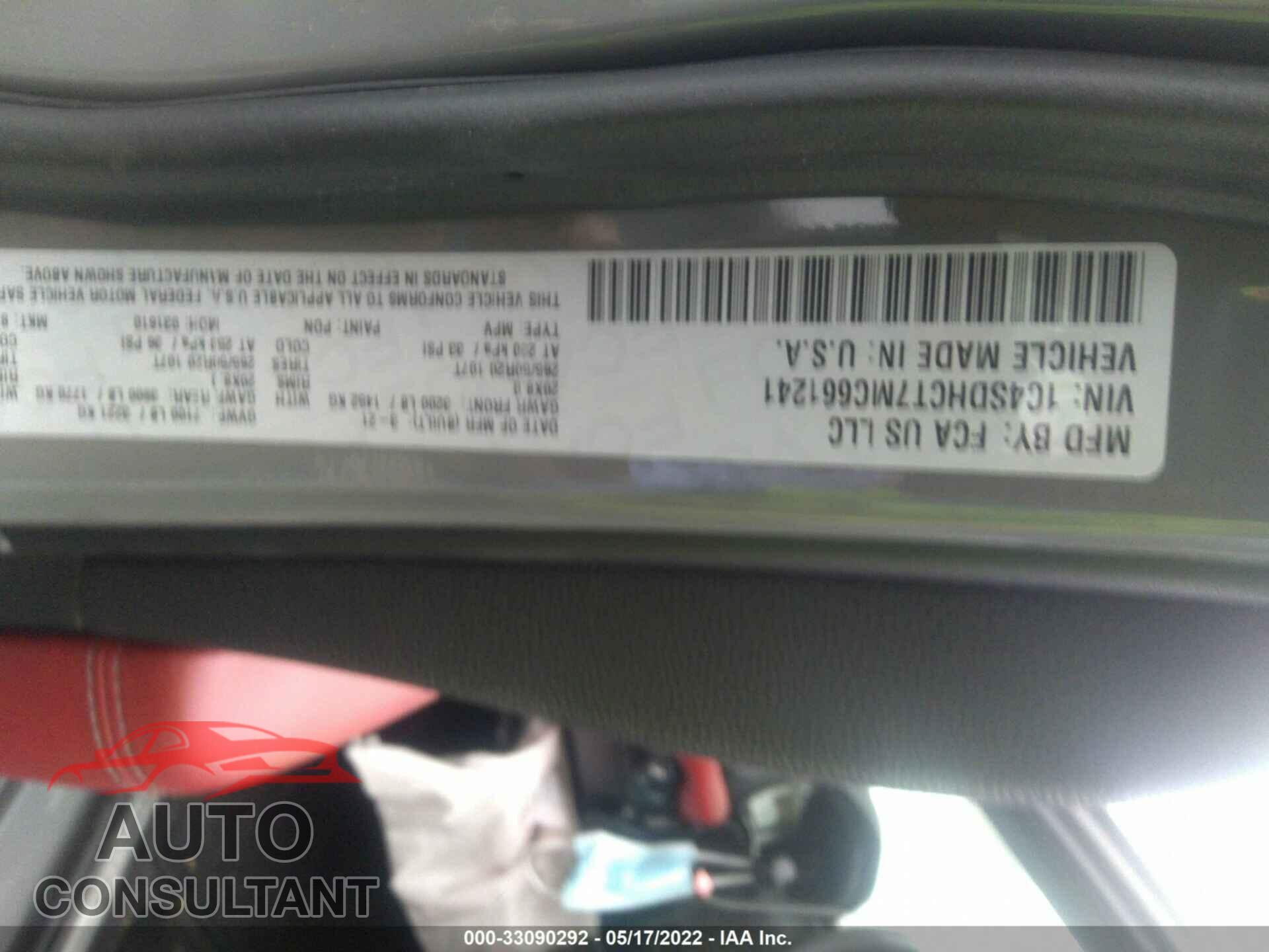DODGE DURANGO 2021 - 1C4SDHCT7MC661241