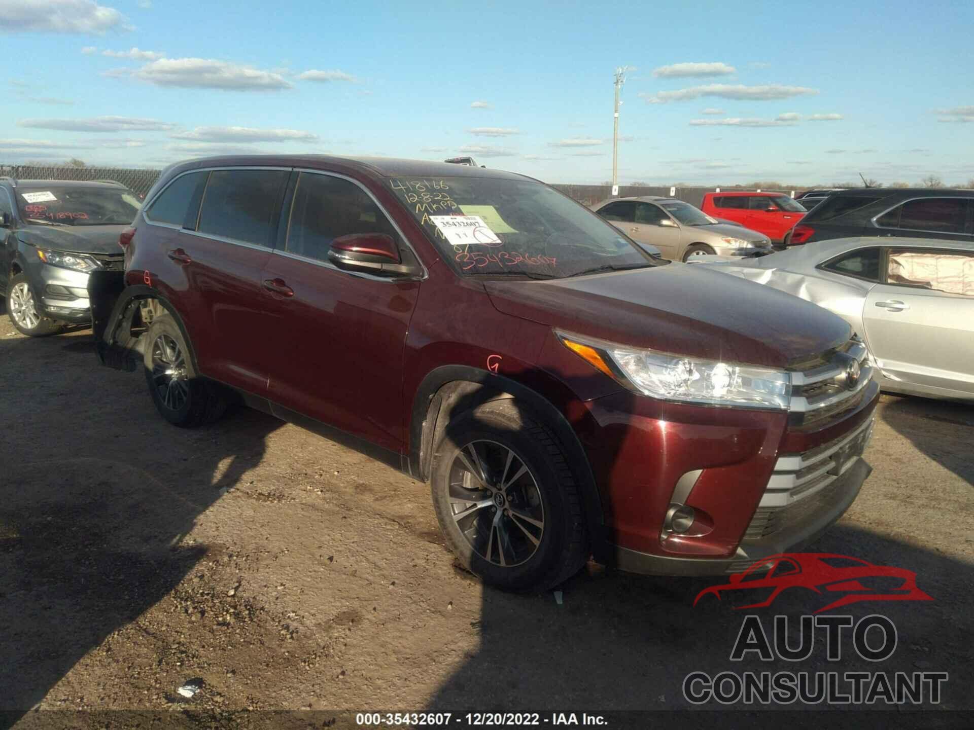 TOYOTA HIGHLANDER 2019 - 5TDZZRFH8KS355268