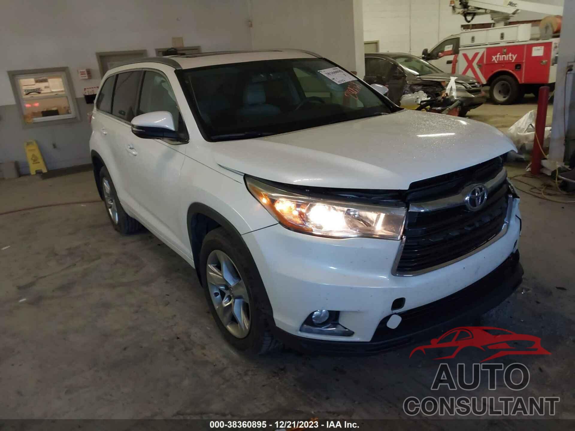 TOYOTA HIGHLANDER 2016 - 5TDDKRFH5GS298369