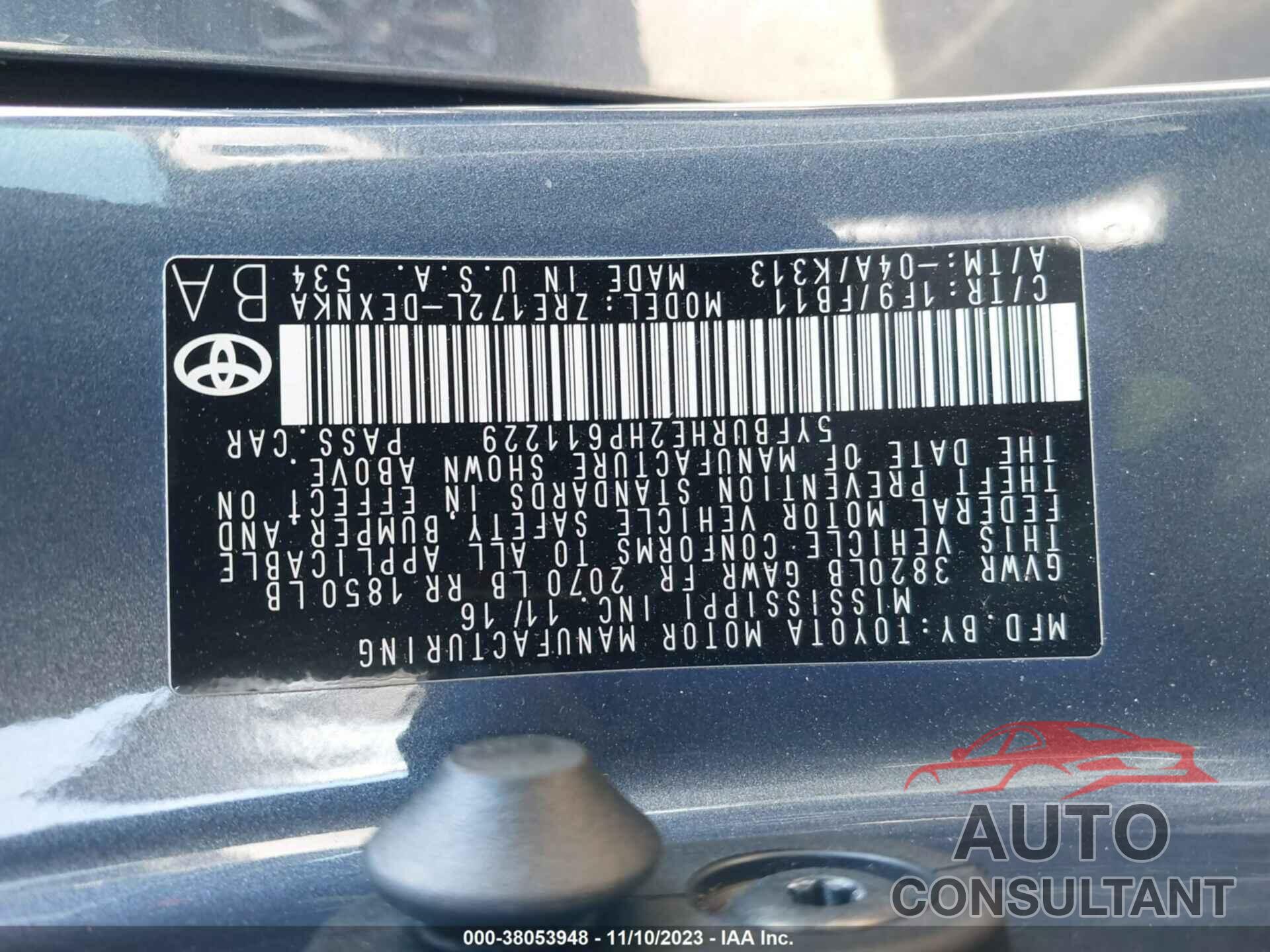 TOYOTA COROLLA 2017 - 5YFBURHE2HP611229